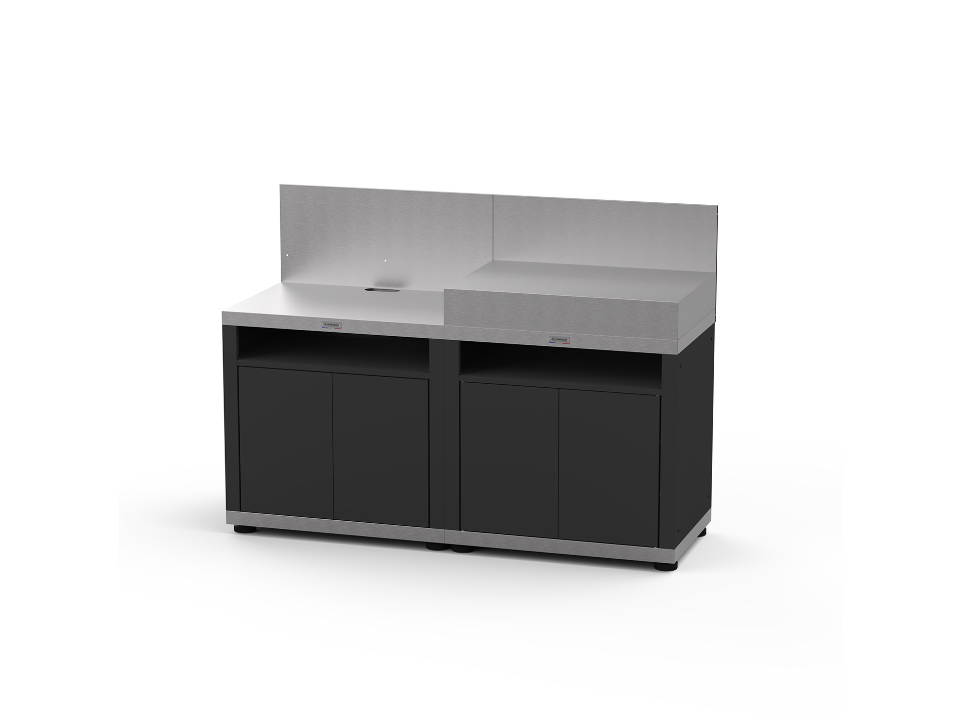 Cuisine extérieure LE MARQUIER 2 éléments duo noir, inox