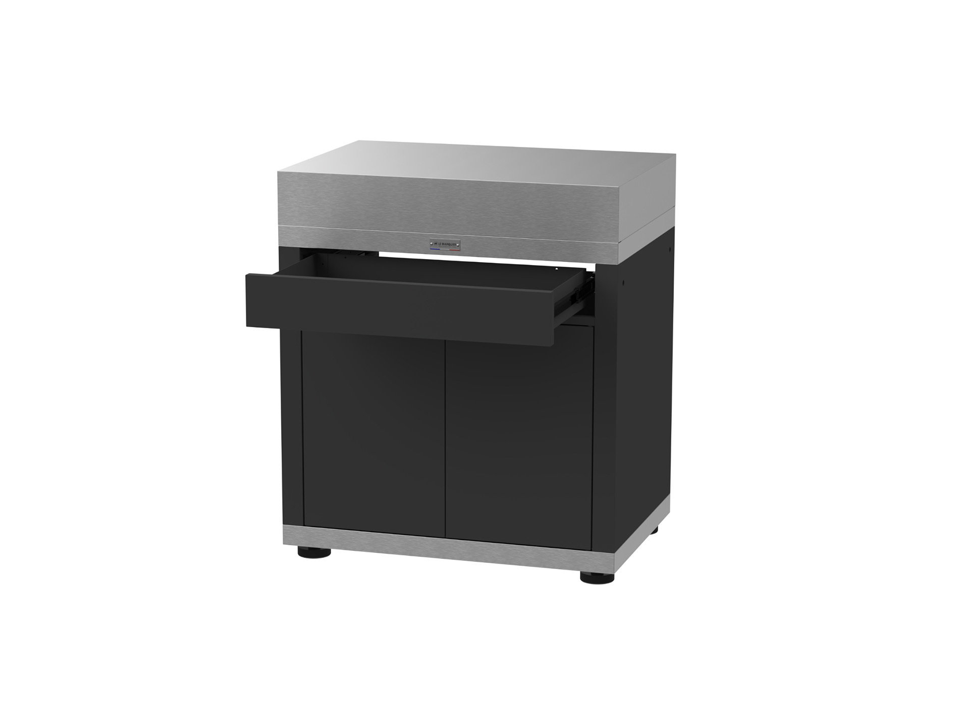 Meuble tiroir cuisine extérieure LE MARQUIER duo noir, inox