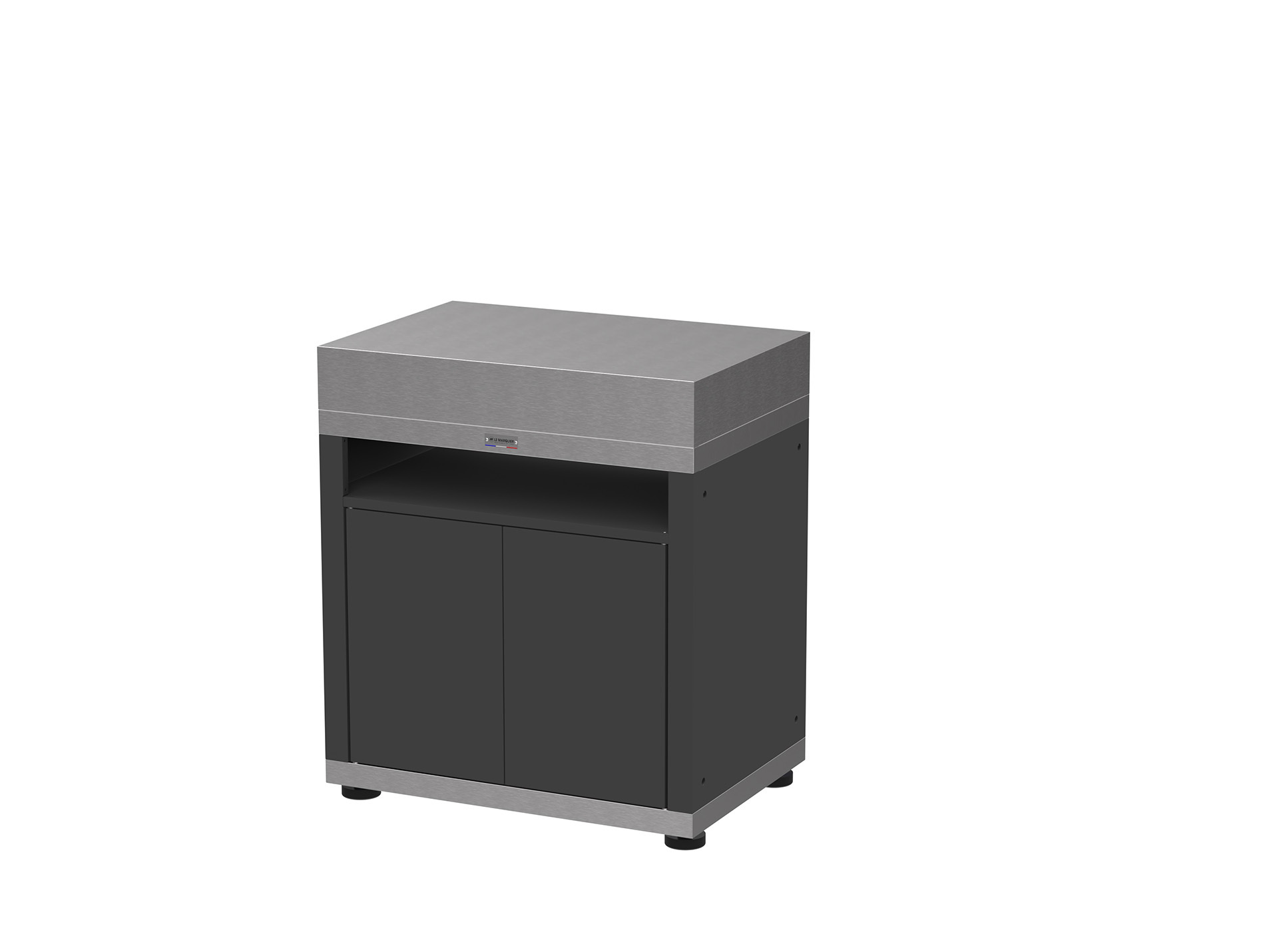 Meuble étagère cuisine extérieure LE MARQUIER duo noir, inox