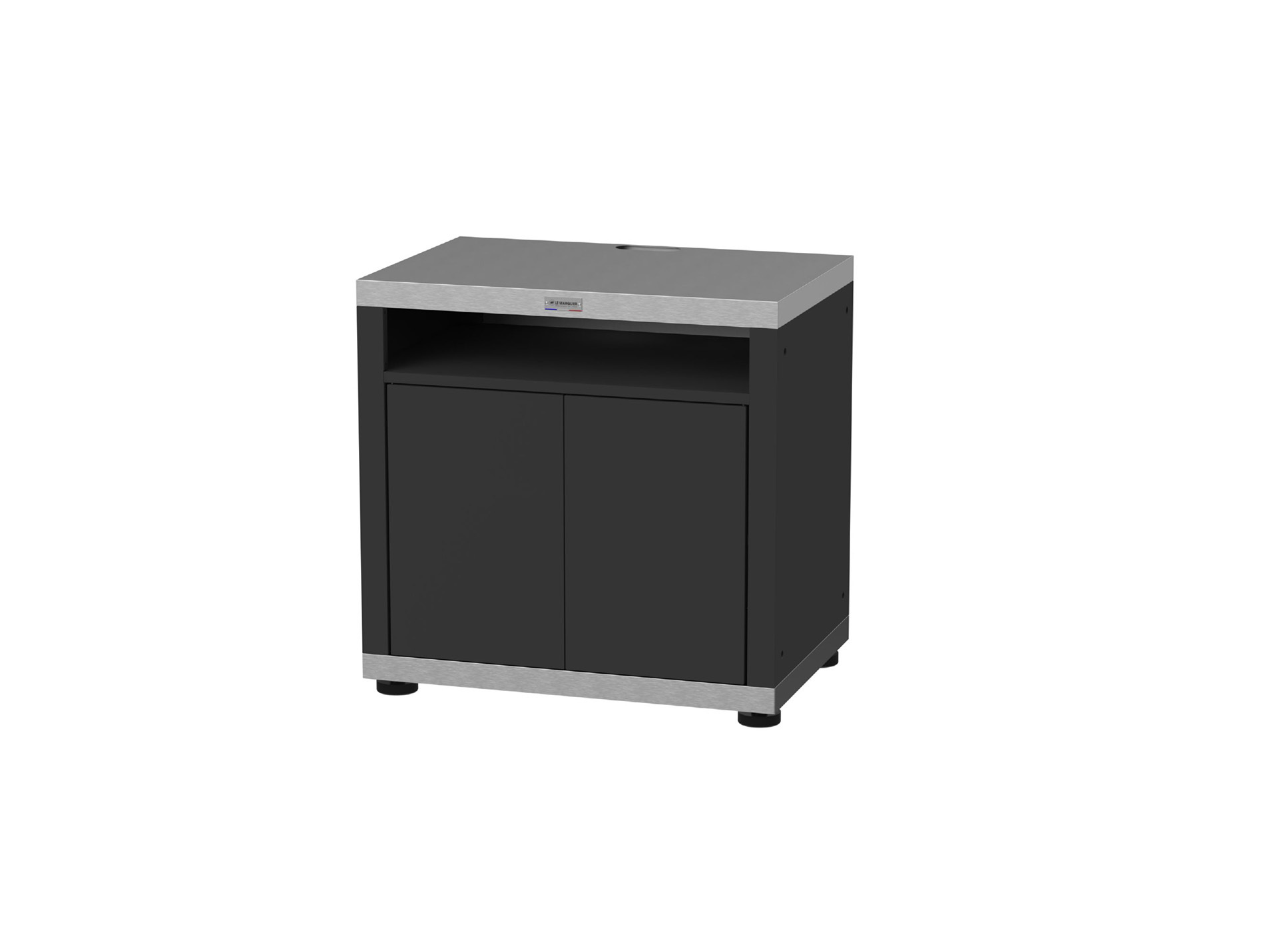Meuble cuisson cuisine extérieure LE MARQUIER duo noir, inox