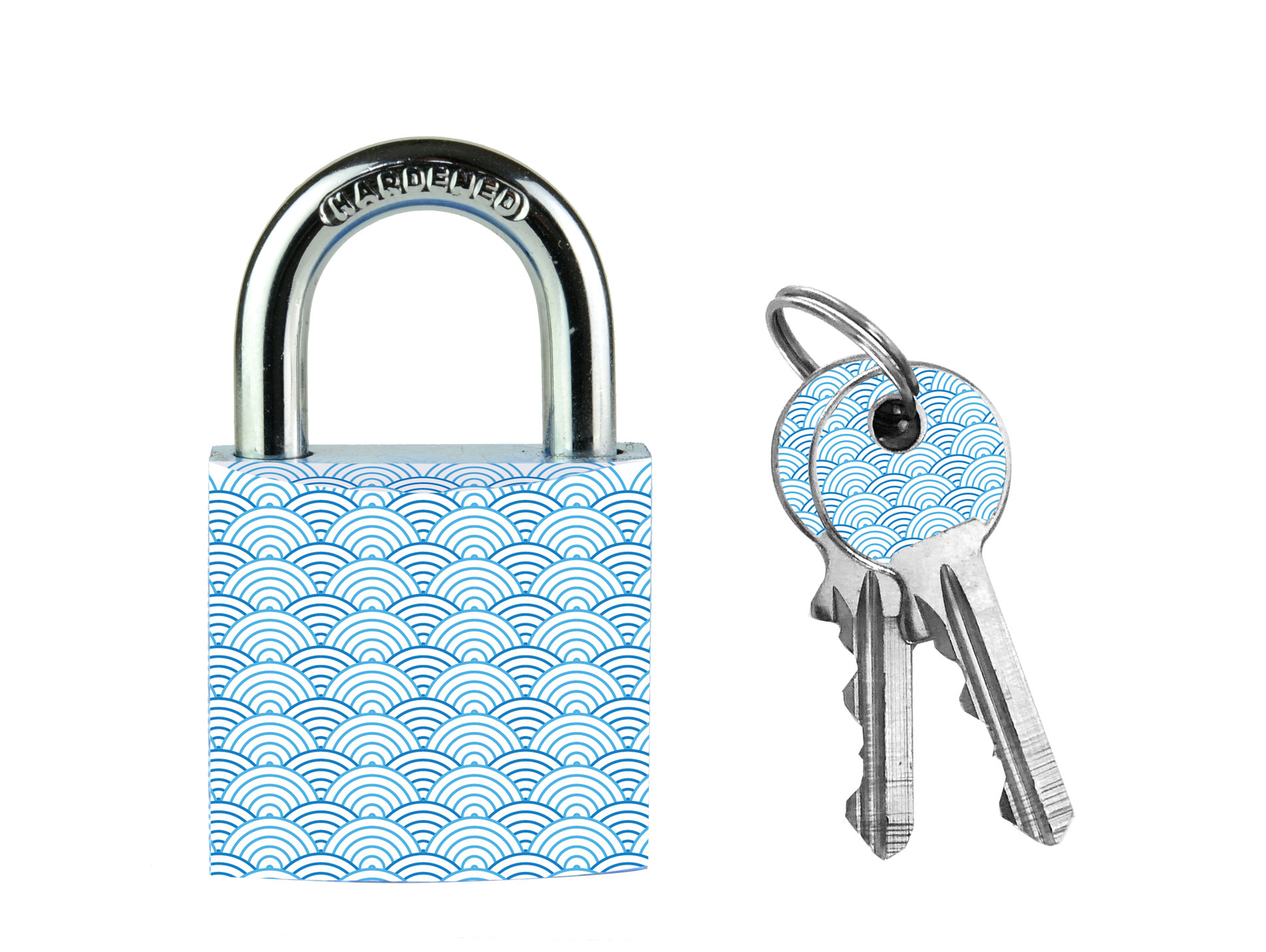 Cadenas à clé MASTER LOCK Imprimé vague Ø5mm l.3cm