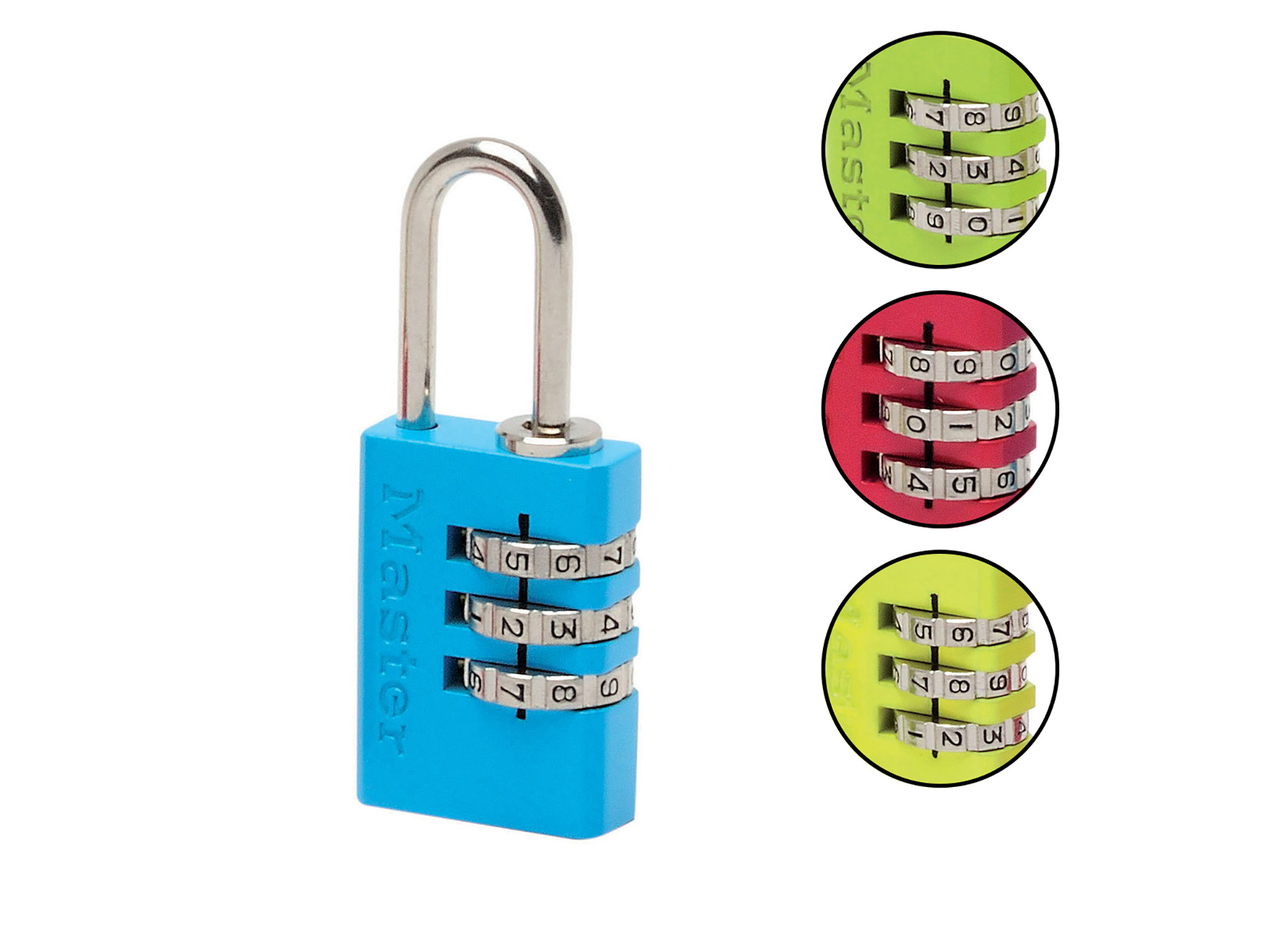 Cadenas à combinaison programmable MASTER LOCK Couleur Ø3mm l.2cm