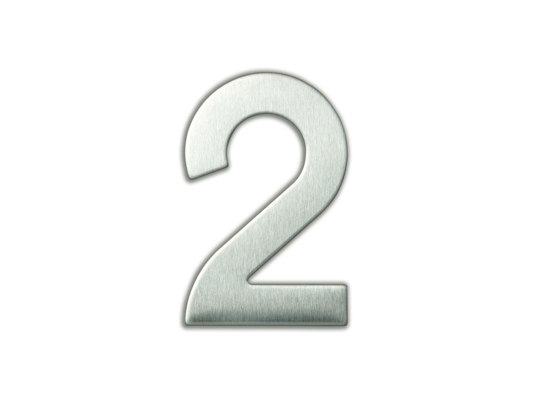 Chiffre 2 en inox adhésif H9,5cm