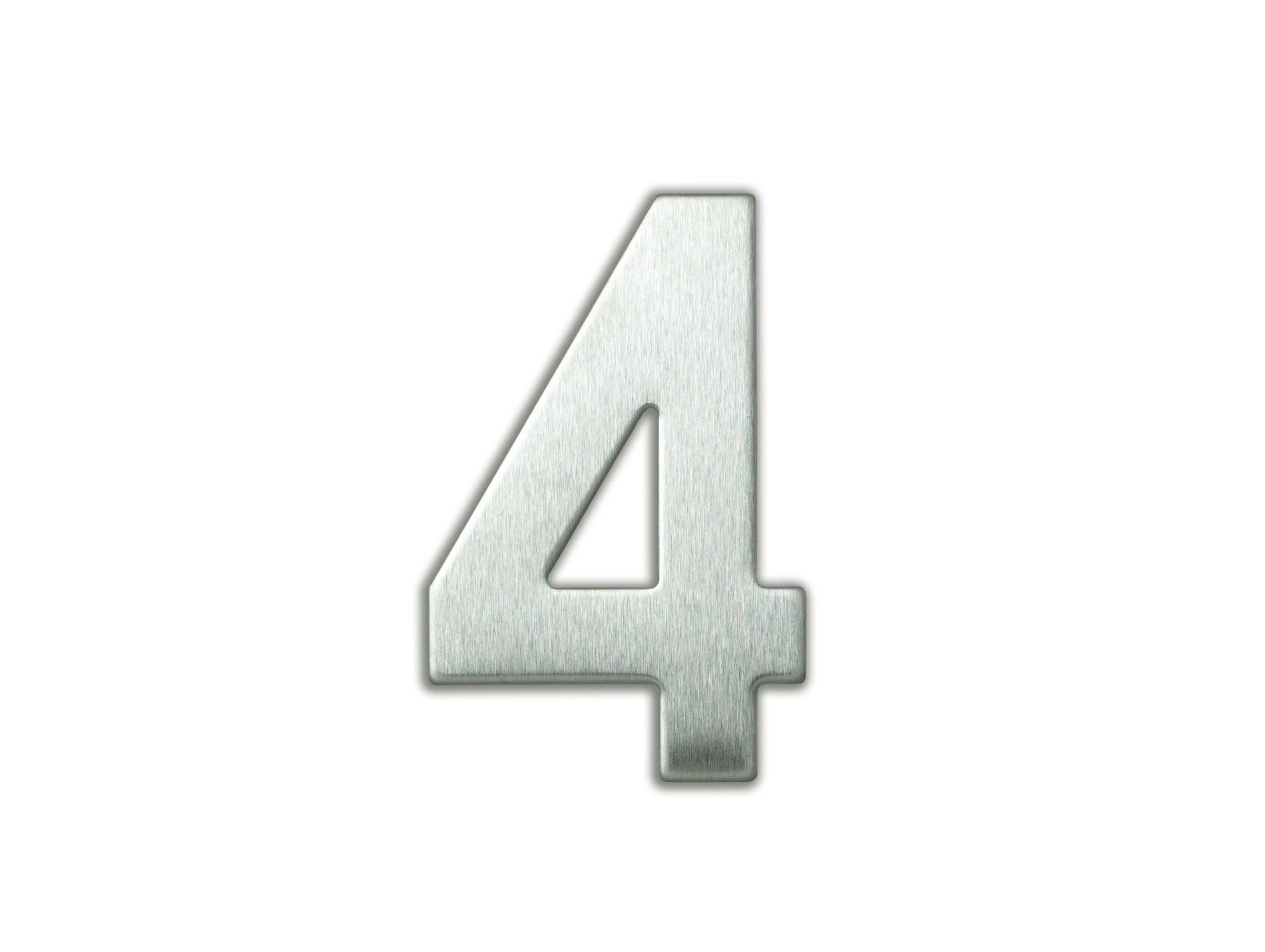 Chiffre 4 en inox adhésif H9,5cm