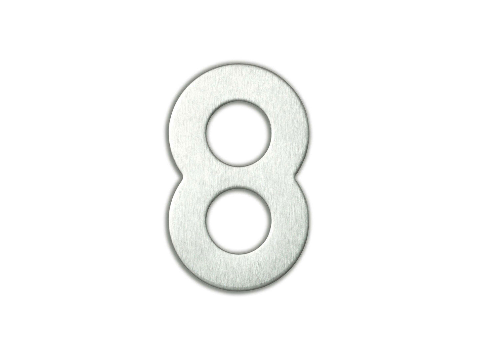 Chiffre 8 en inox adhésif H9,5cm