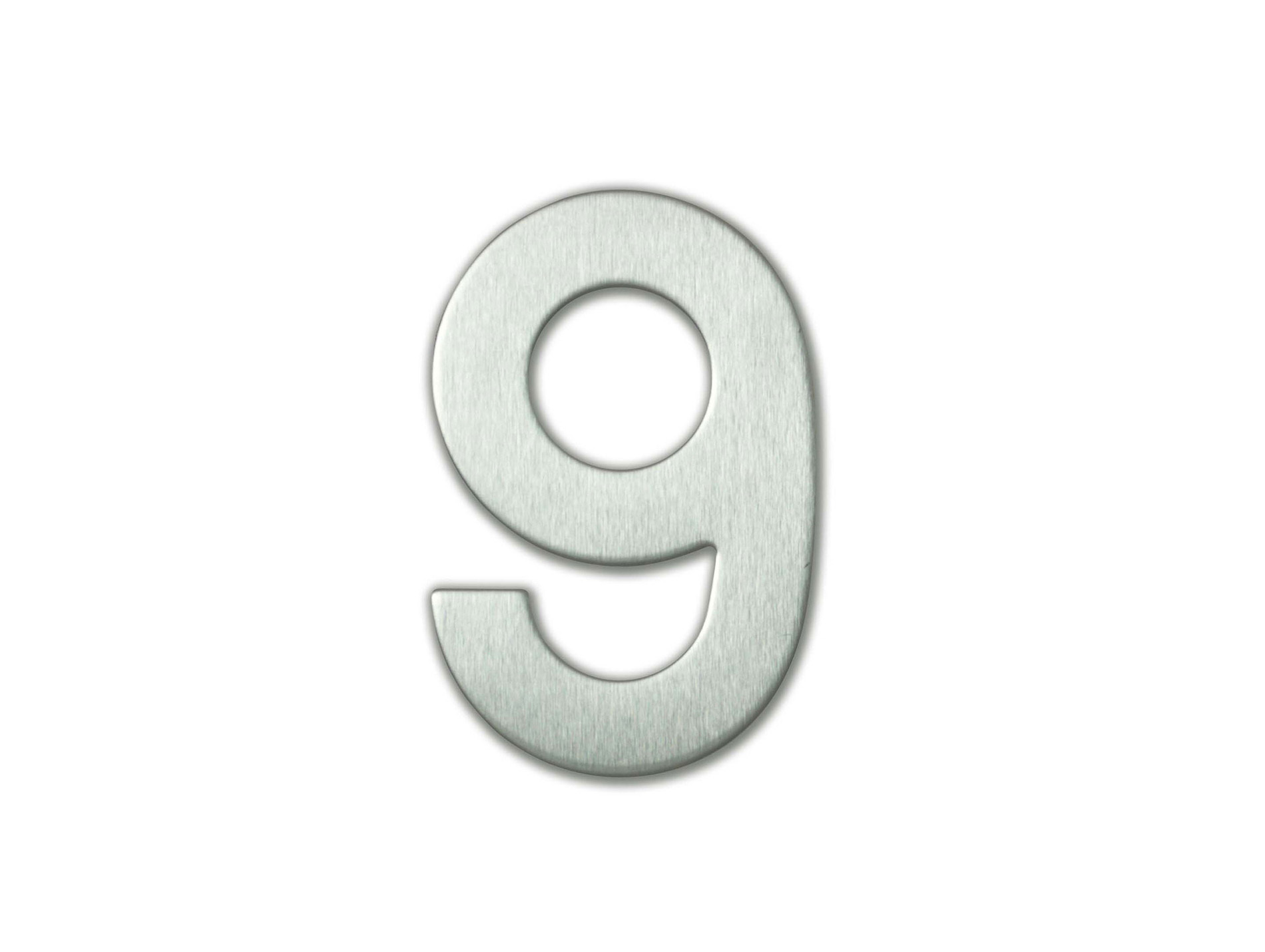 Chiffre 9 en inox adhésif H9,5cm