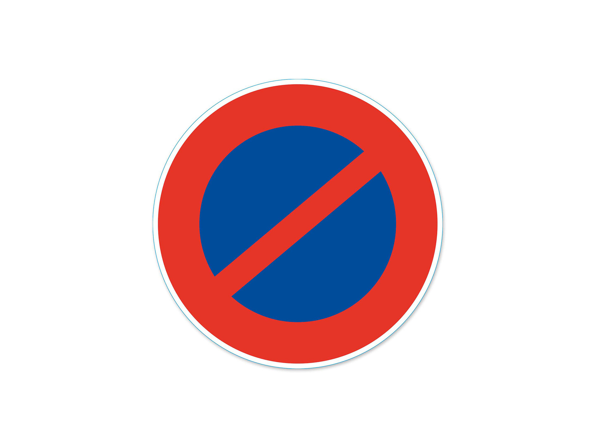 Disque stationnement interdit en PVC et adhésif Ø170mm