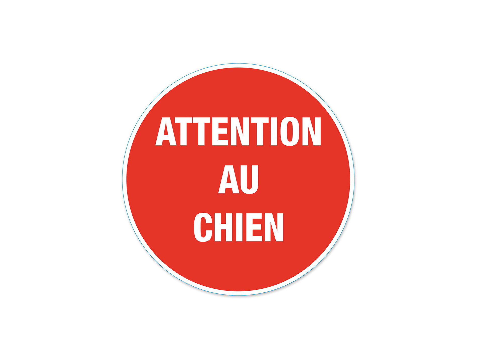 Disque attention au chien en PVC et adhésif Ø280mm