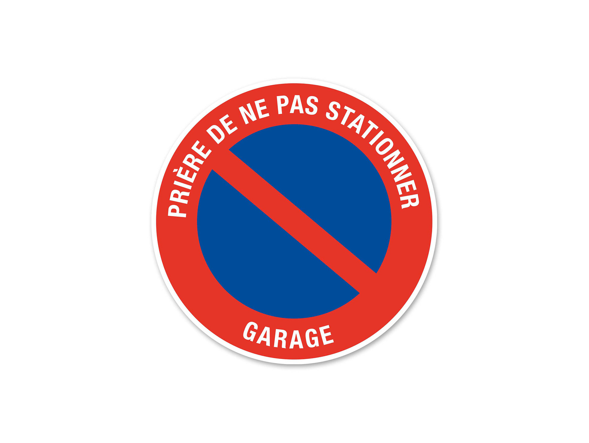 Disque garage stationnement interdit en PVC adhésif Ø280mm