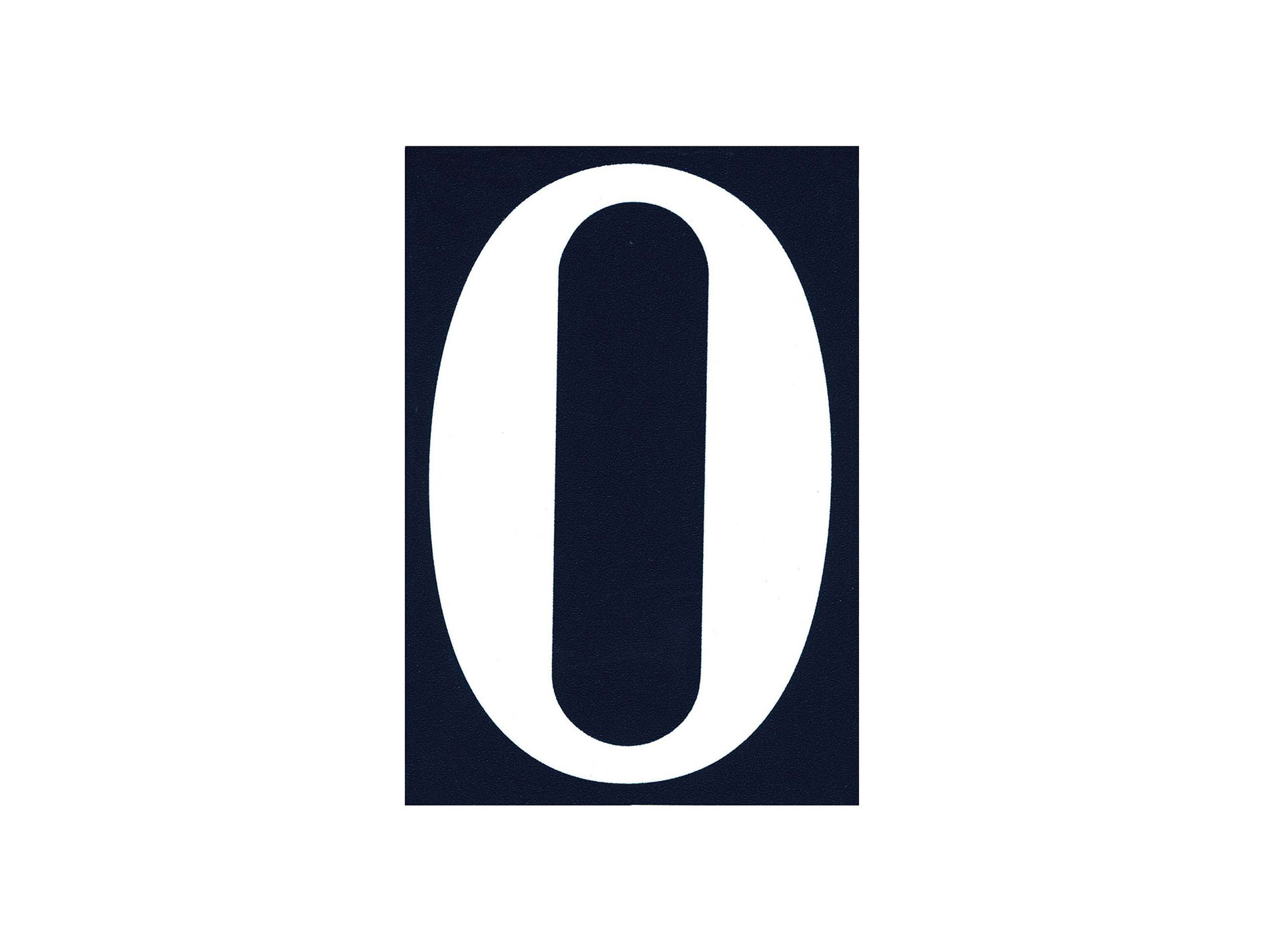 Numéro 0 de rue en PVC avec adhésif 110x40mm