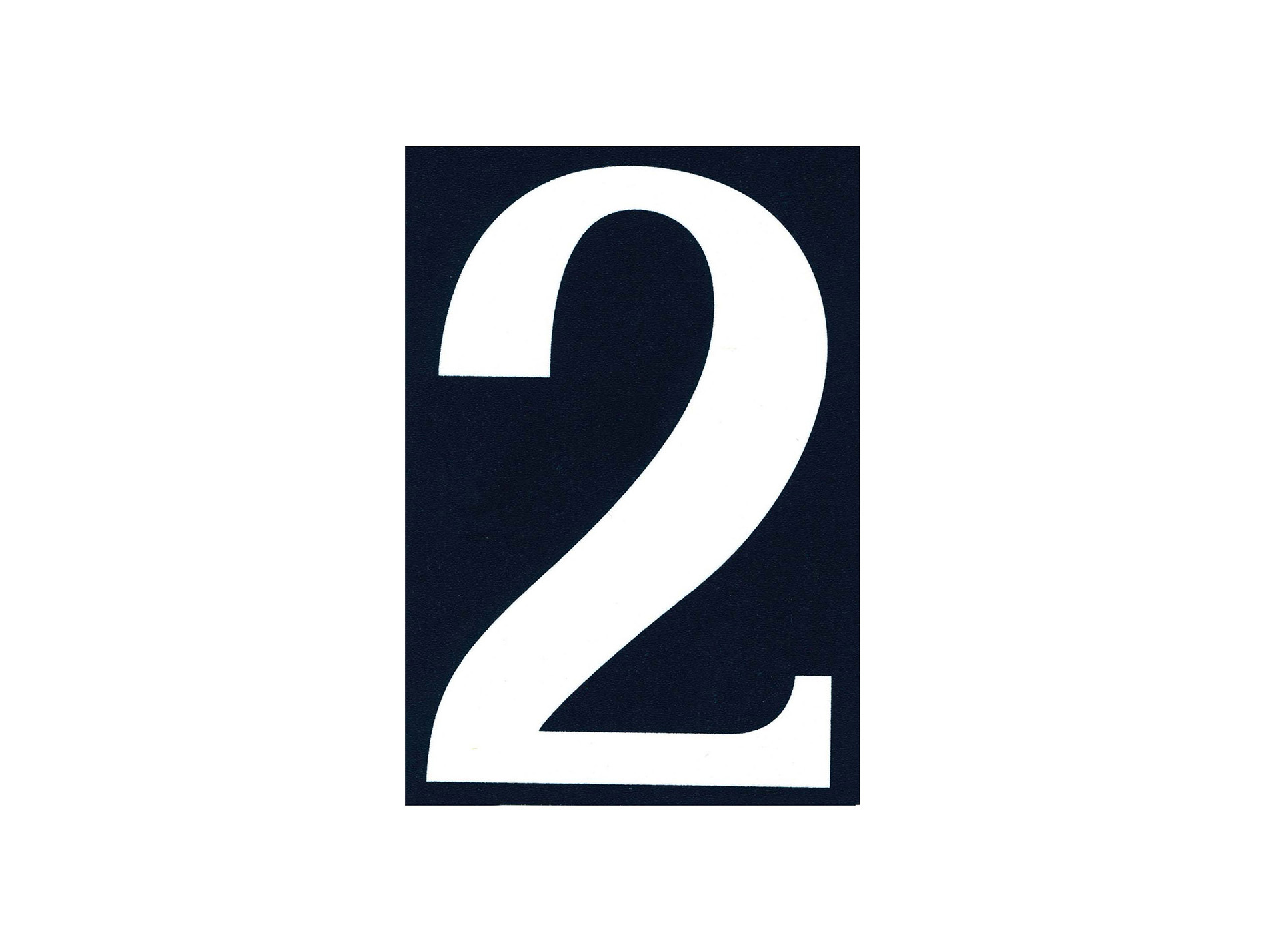 Numéro 2 de rue en PVC avec adhésif 110x40mm