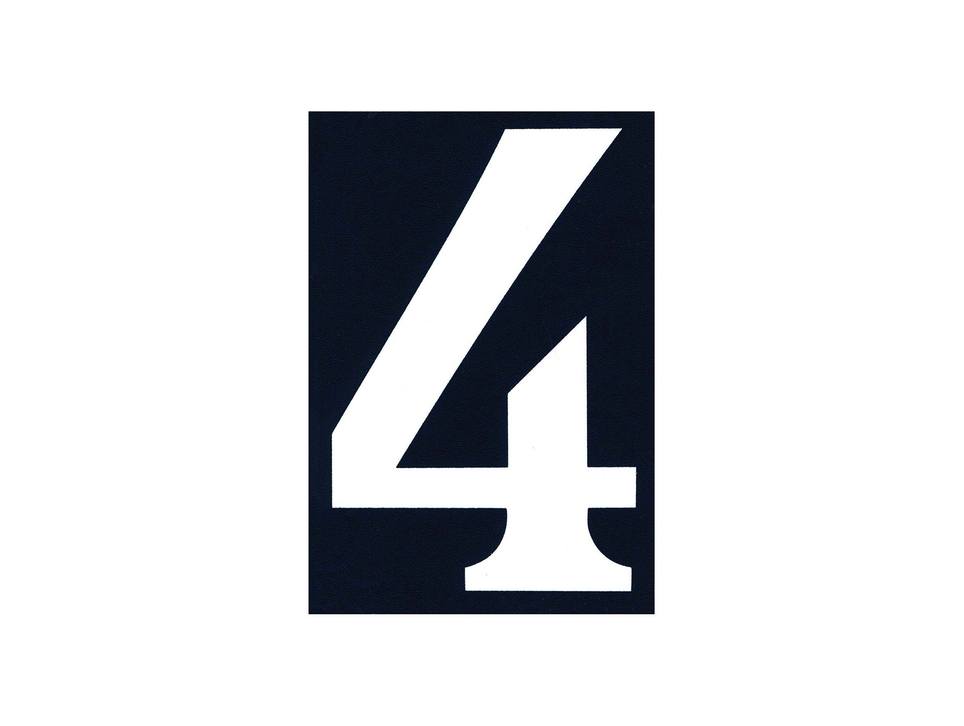 Numéro 4 de rue en PVC avec adhésif 110x40mm