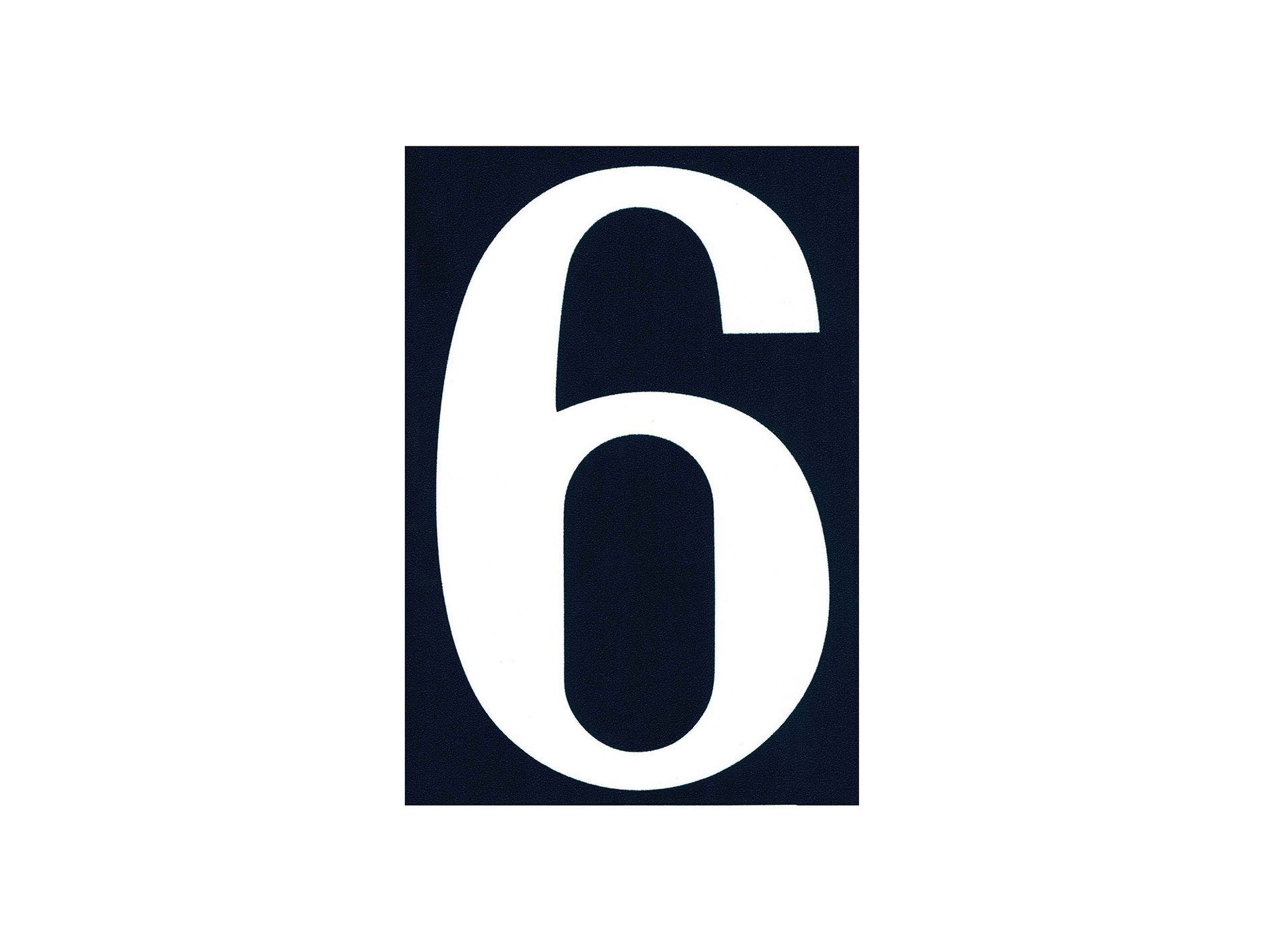 Numéro 6 de rue en PVC avec adhésif 110x40mm