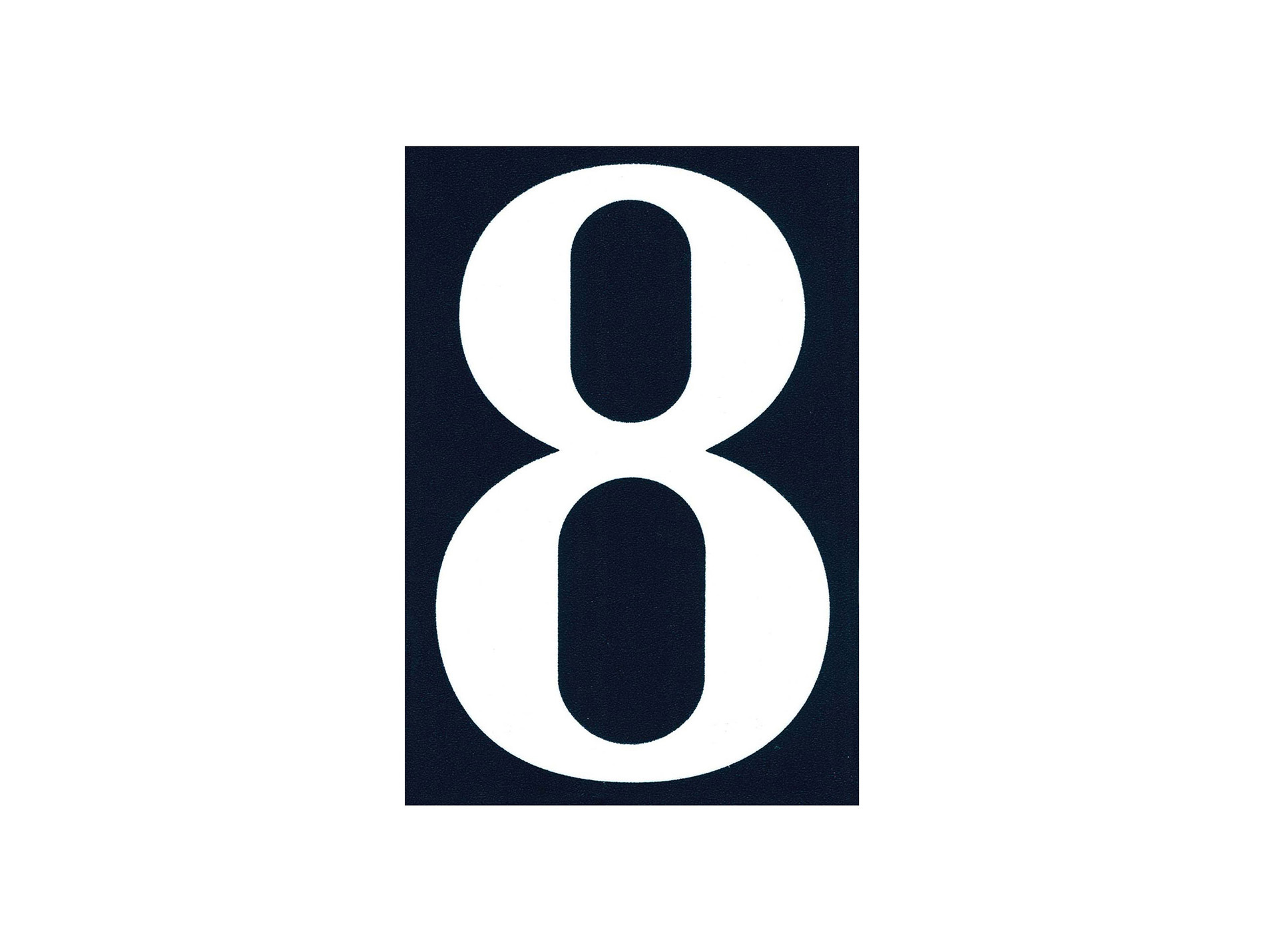 Numéro 8 de rue en PVC avec adhésif 110x40mm