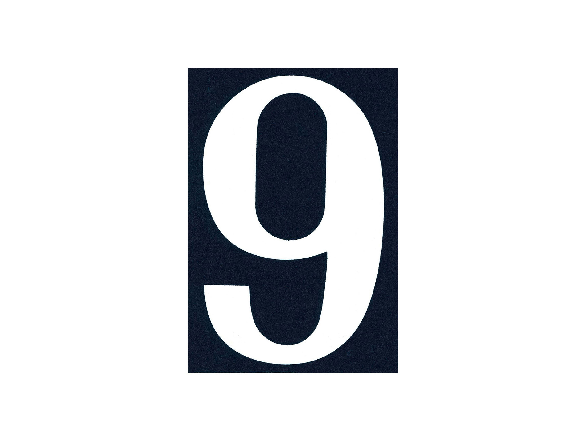 Numéro 9 de rue en PVC avec adhésif 110x75mm