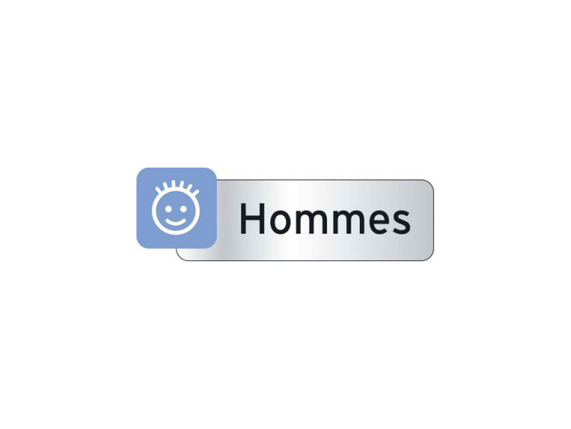 Plaque de signalisation pour hommes adhésive 160x50mm