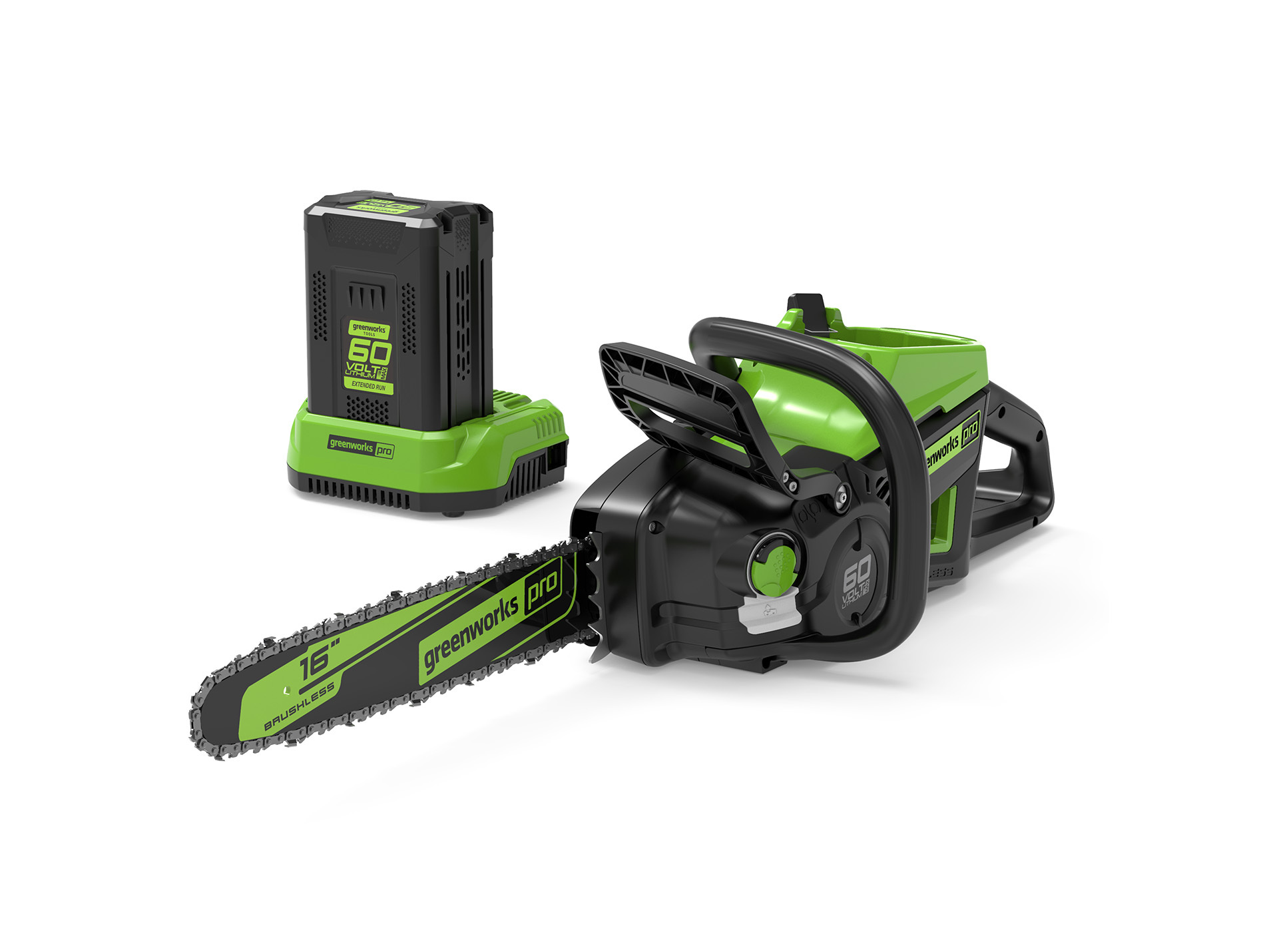 Tronçonneuse à batterie GREENWORKS GD60CS40 l.40cm 60V B+C