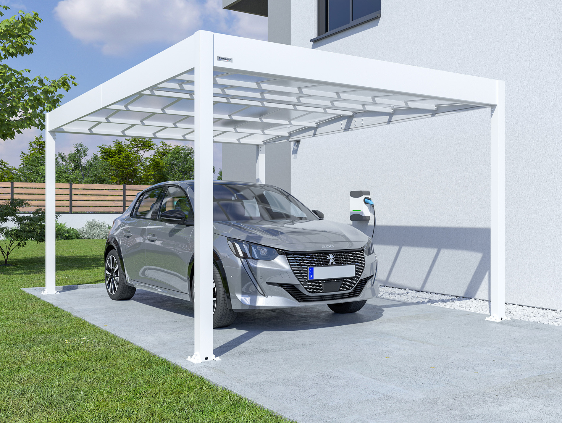 Carport aluminium TRIGANO Libeccio 16,60m² blanc
