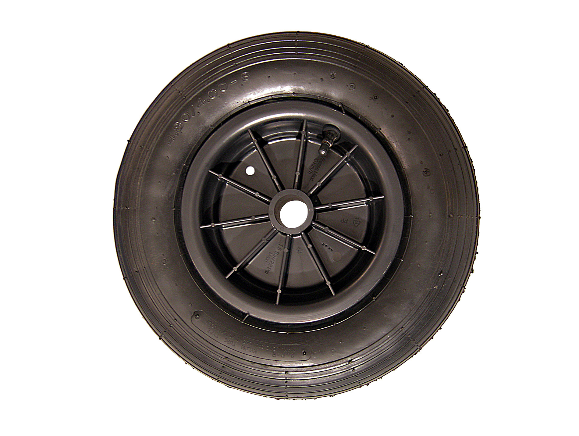 Roue polypro noire pour brouette Altrad 9096