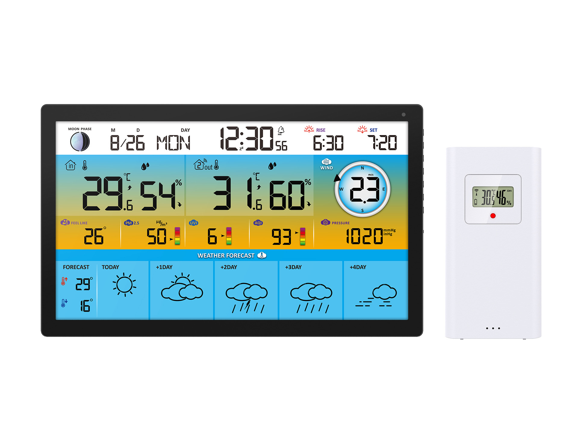 Station météo OPTEX WiFi écran couleur Tuya