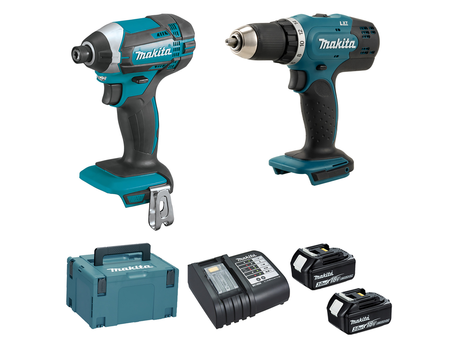 Lot perceuse + visseuse à choc MAKITA DLX2141JX2 18V