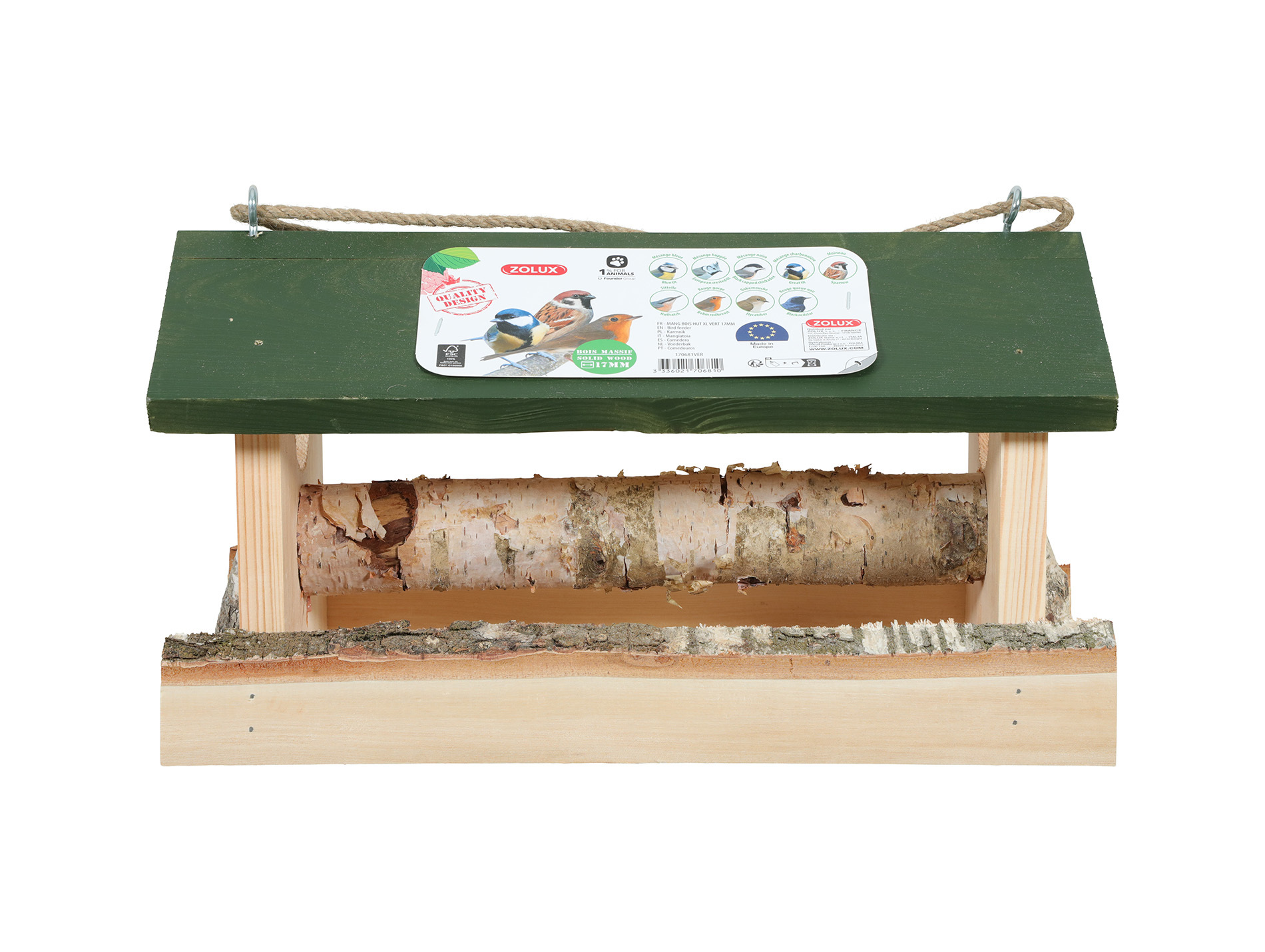 Mangeoire ZOLUX Hut bois vert TXL