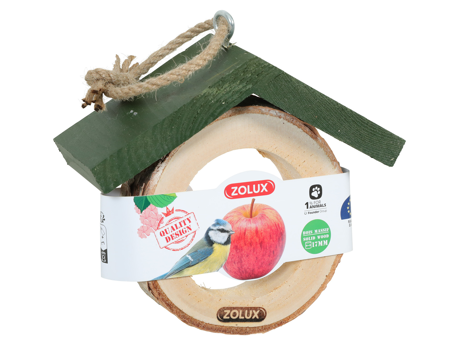 Support pour fruits ZOLUX Hut bois vert