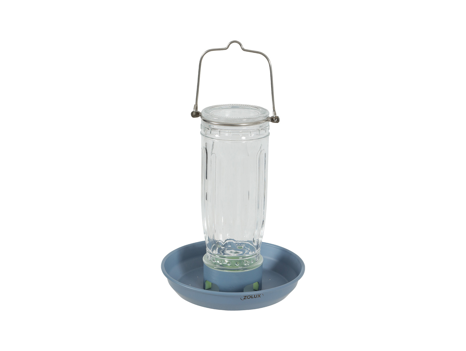 Mangeoire silo ZOLUX verre bleu Ø160mm