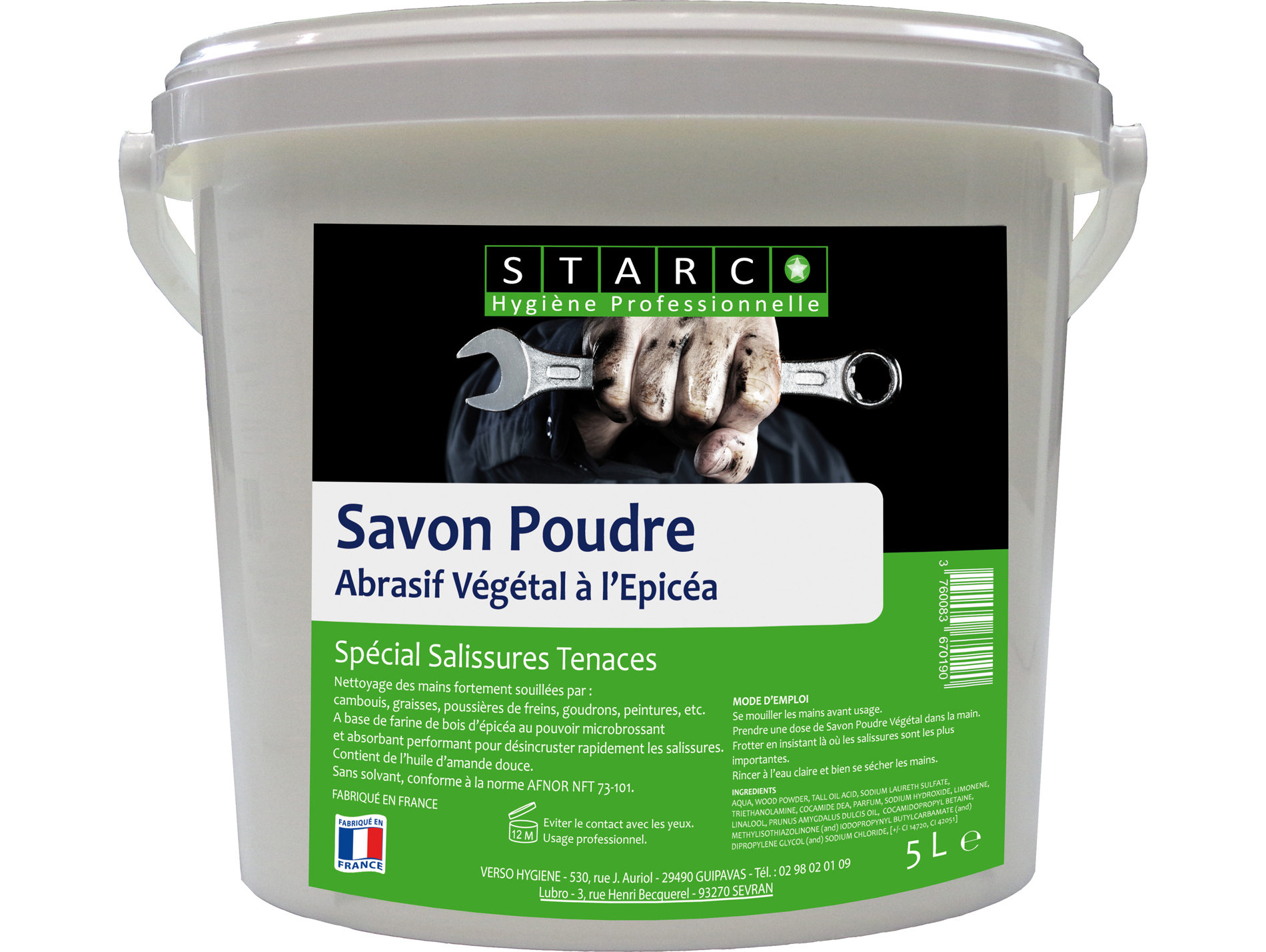 Savon poudre abrasif végétal épicéa 5L STARCO