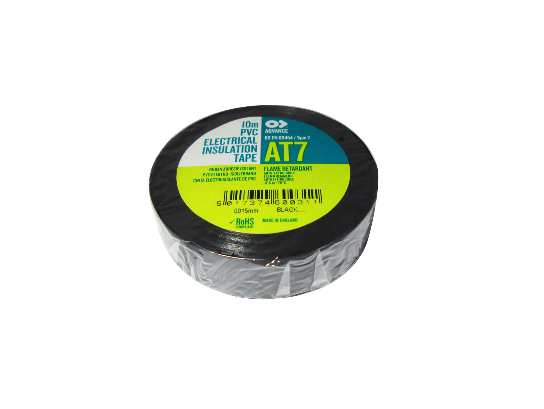 Rouleau adhésif isolant électrique noir 10m x2