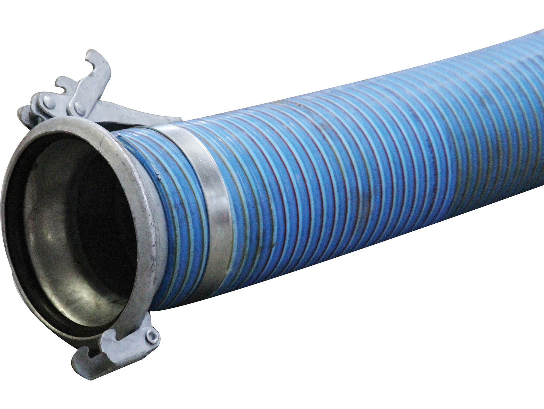 Tuyau à lisier aevc raccord 6" bleu et rouge