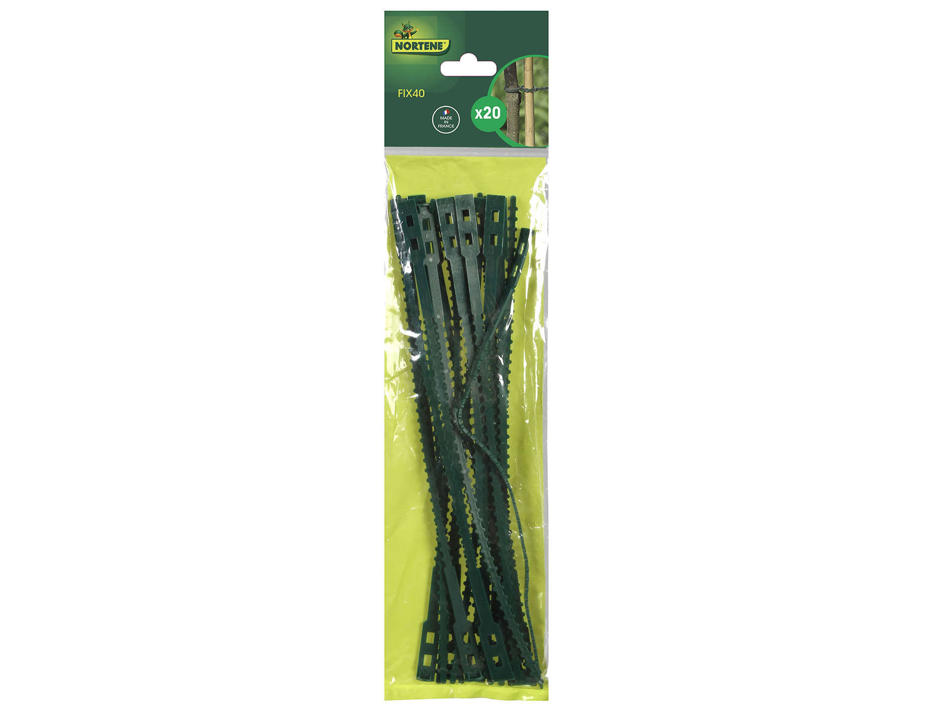 Liens plastiques verts 35cm x20