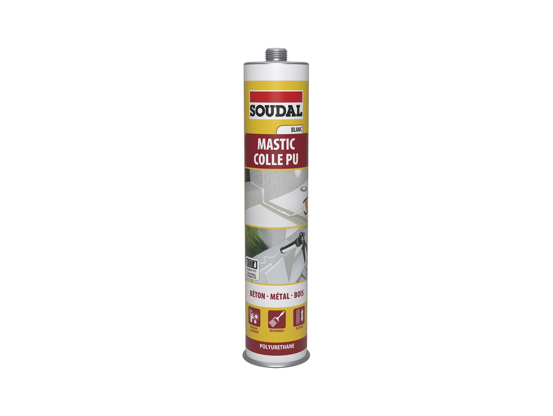 Mastic colle polyuréthane SOUDAL SNJF blanc 280ml