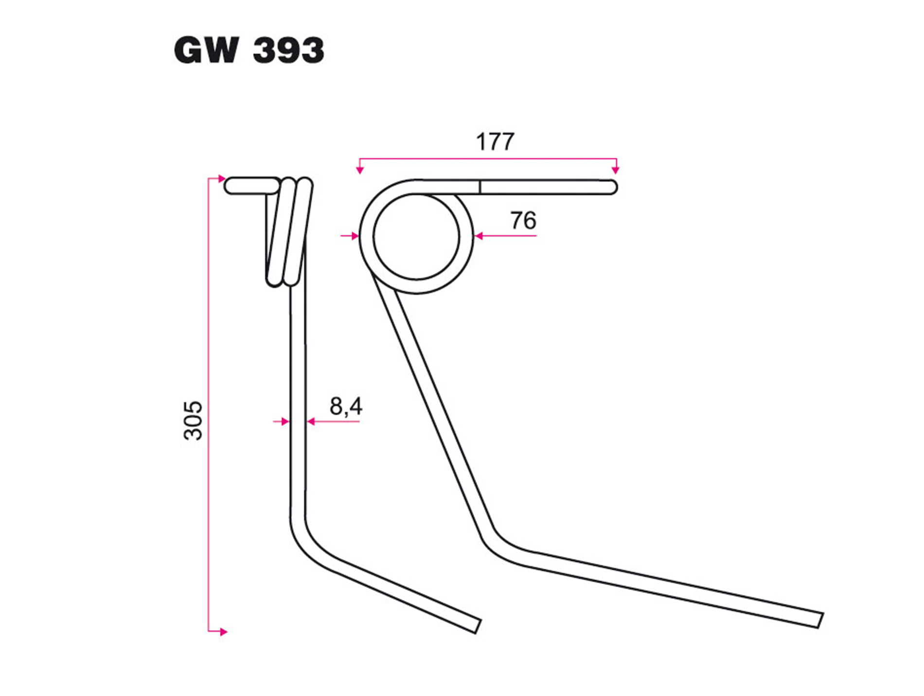 Dent de semoir KUHN GW 393