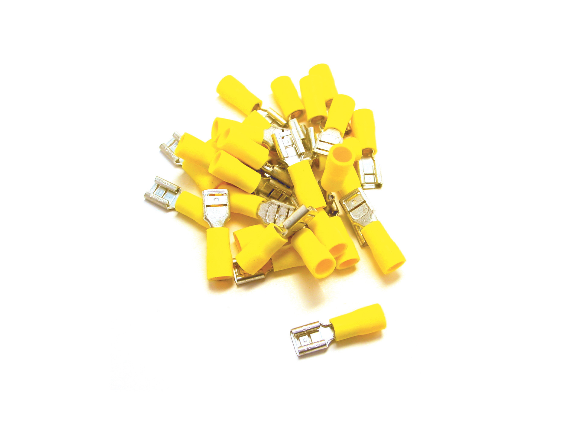 Cosses  électriques plates femelles Ø2,6-6,6mm jaunes x20