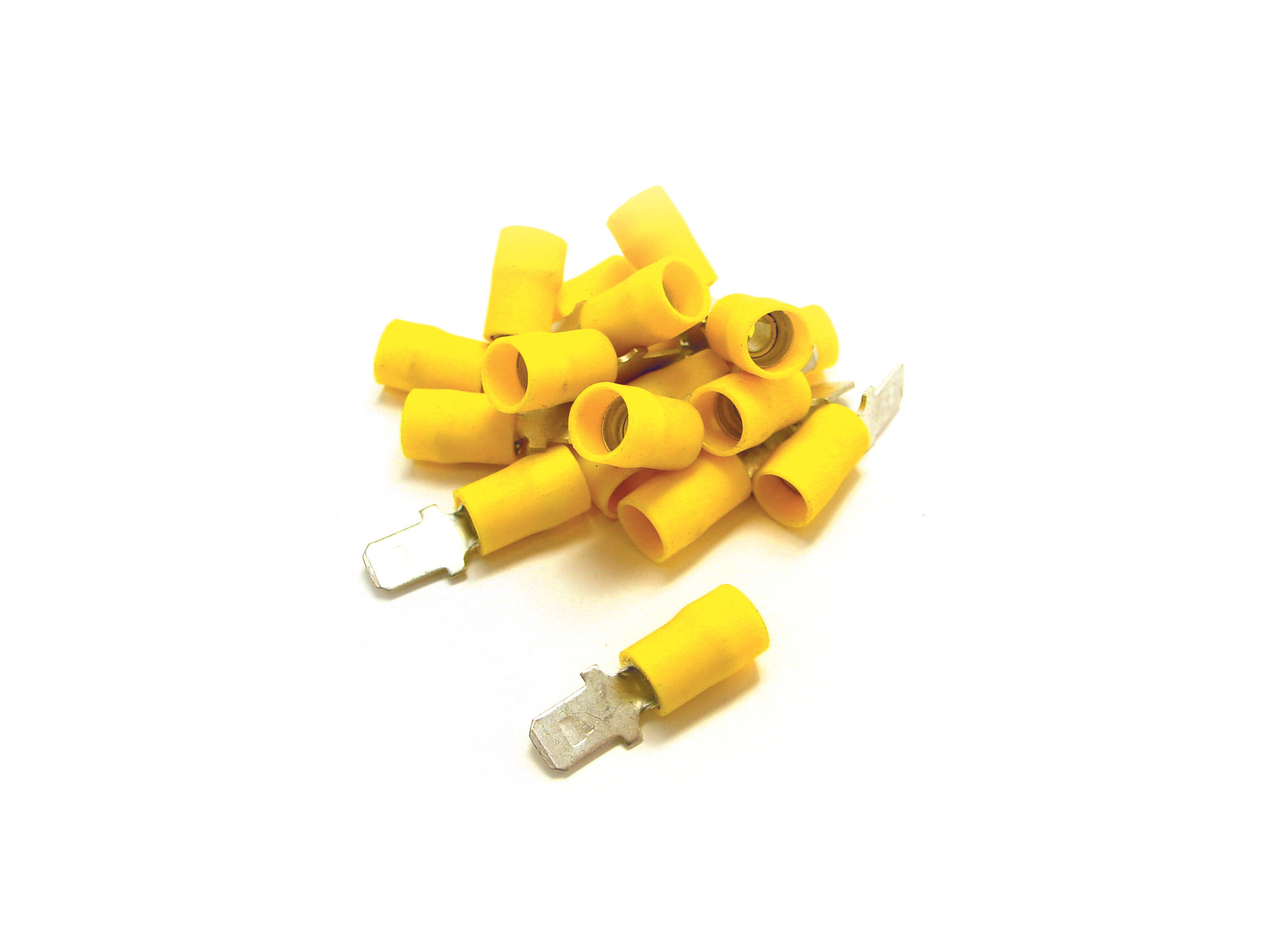 Cosses électriques plates mâles Ø2,6-6,6mm jaunes x20
