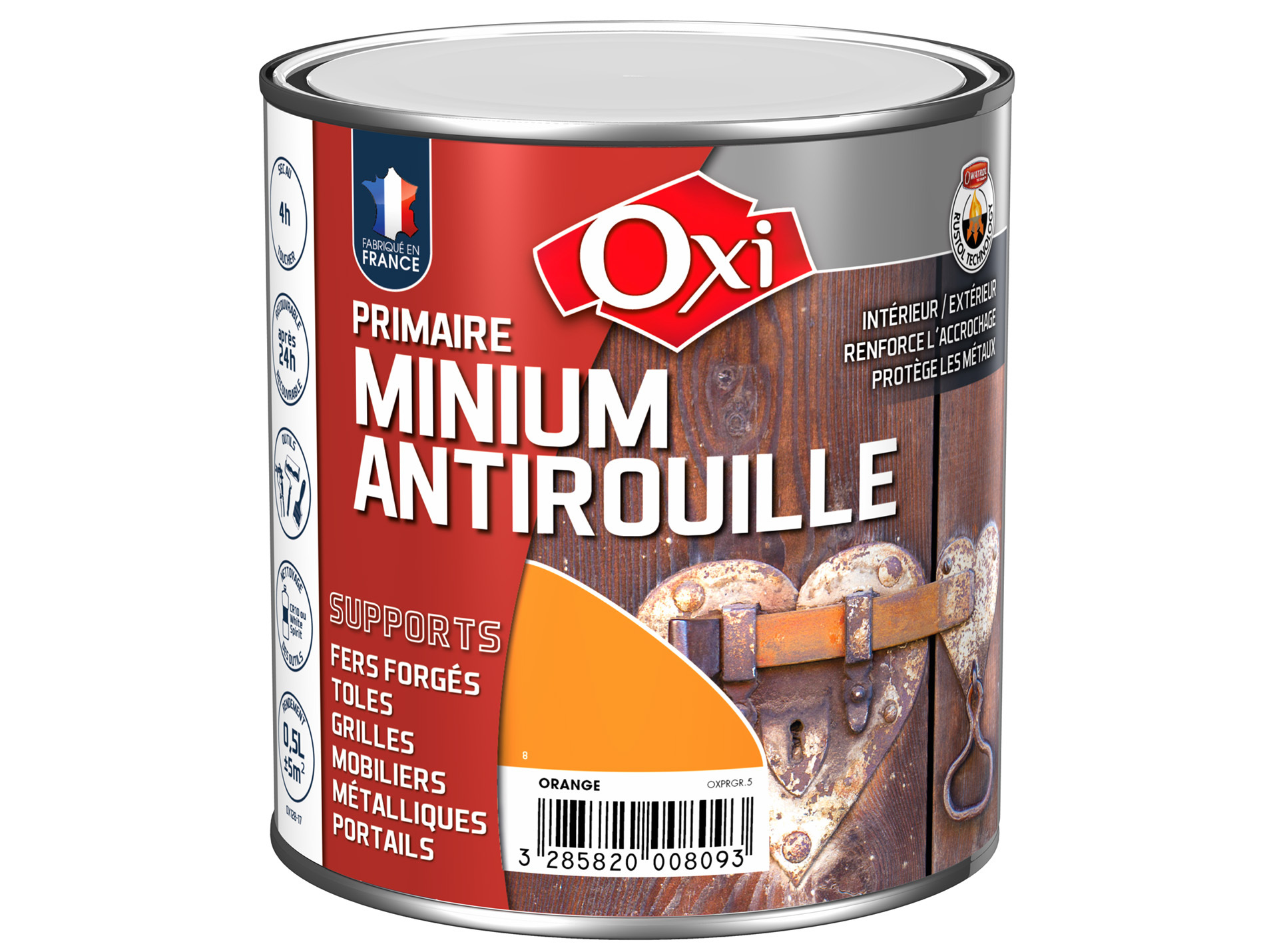 Primaire antirouille OXYTOL Minium orange 500ml
