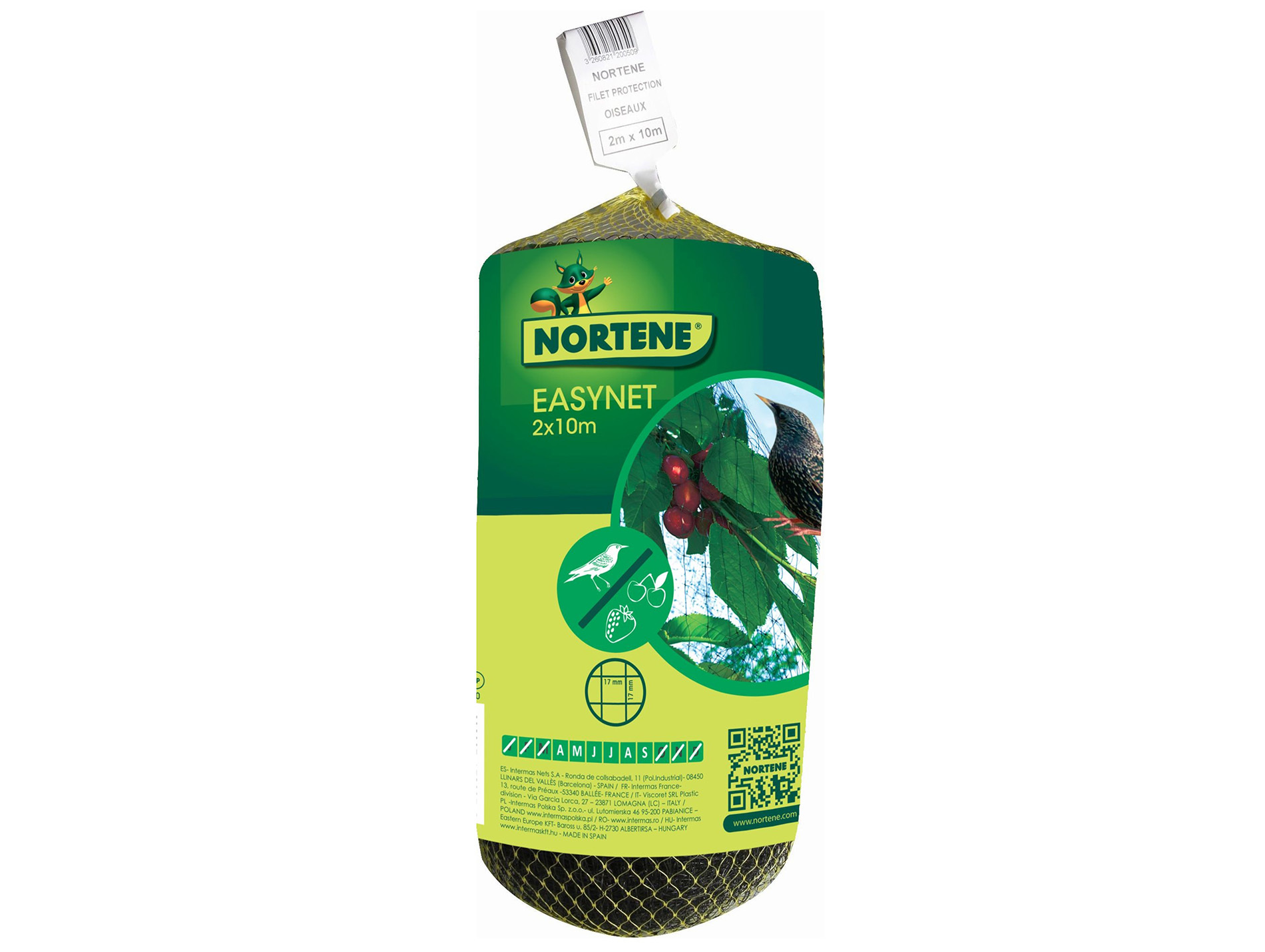 Filet de protection anti-oiseaux noir 2x10m EASYNET