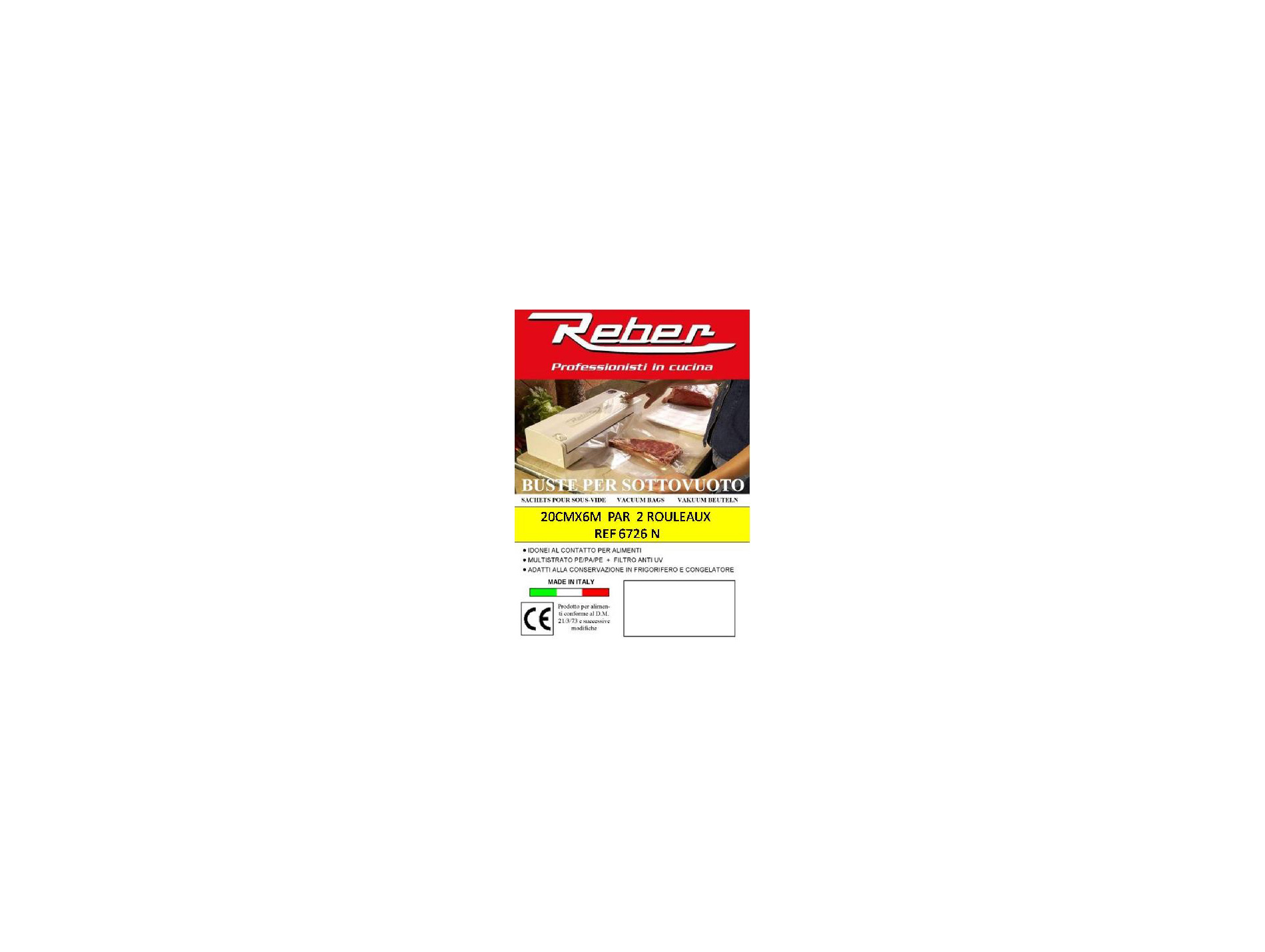 Rouleau REBER pour machine sous vide L6m x l20cm x2