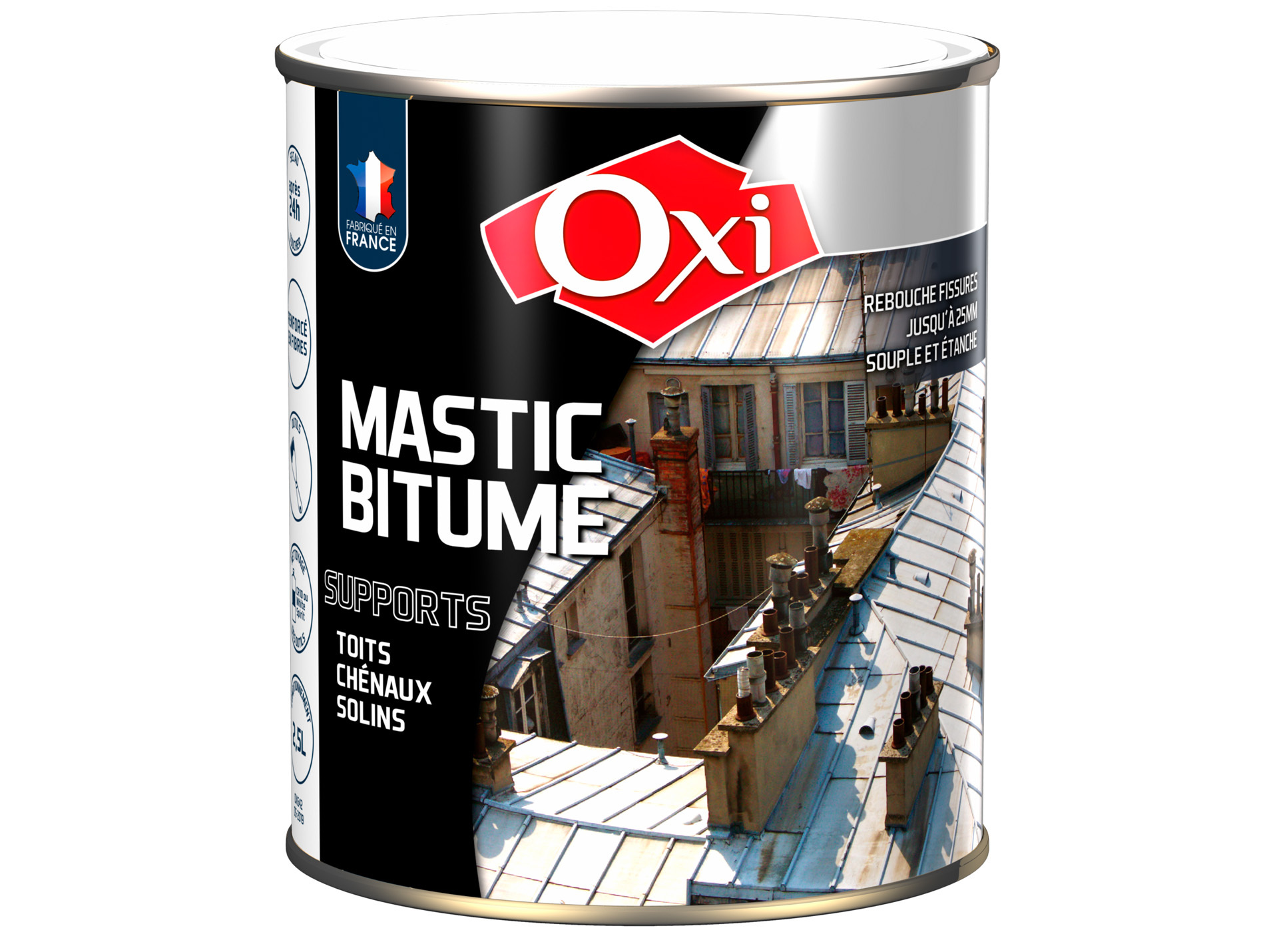 Mastic bitume réparation toit OXYTOL 2,5L