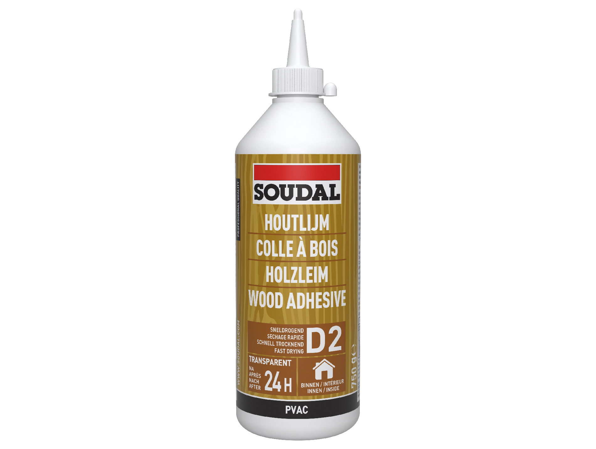 Colle à bois rapide D2 SOUDAL 750g