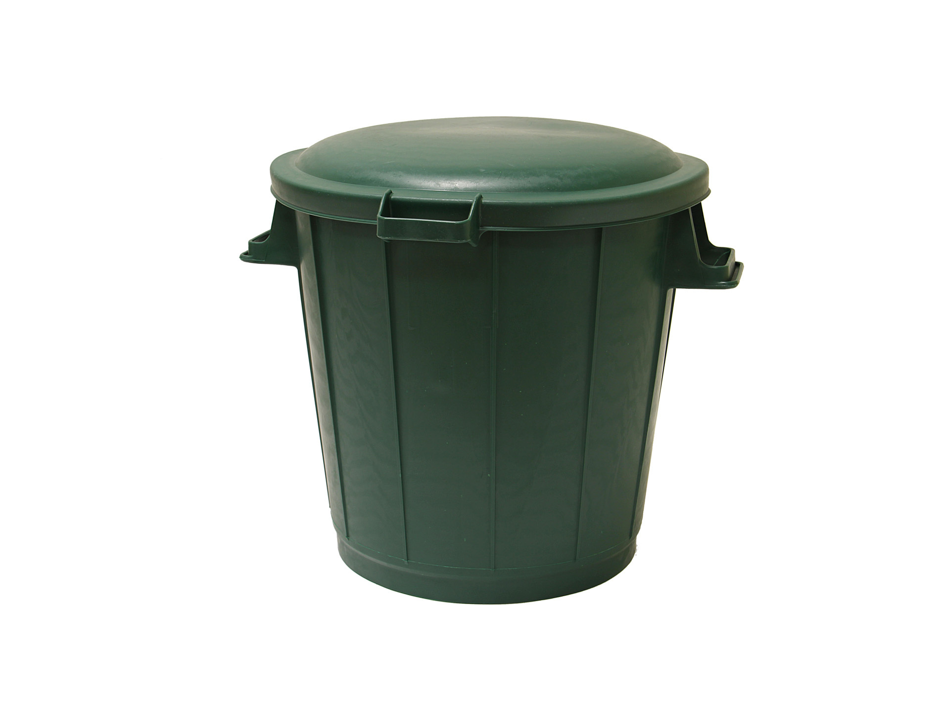 Poubelle 80L verte avec couvercle