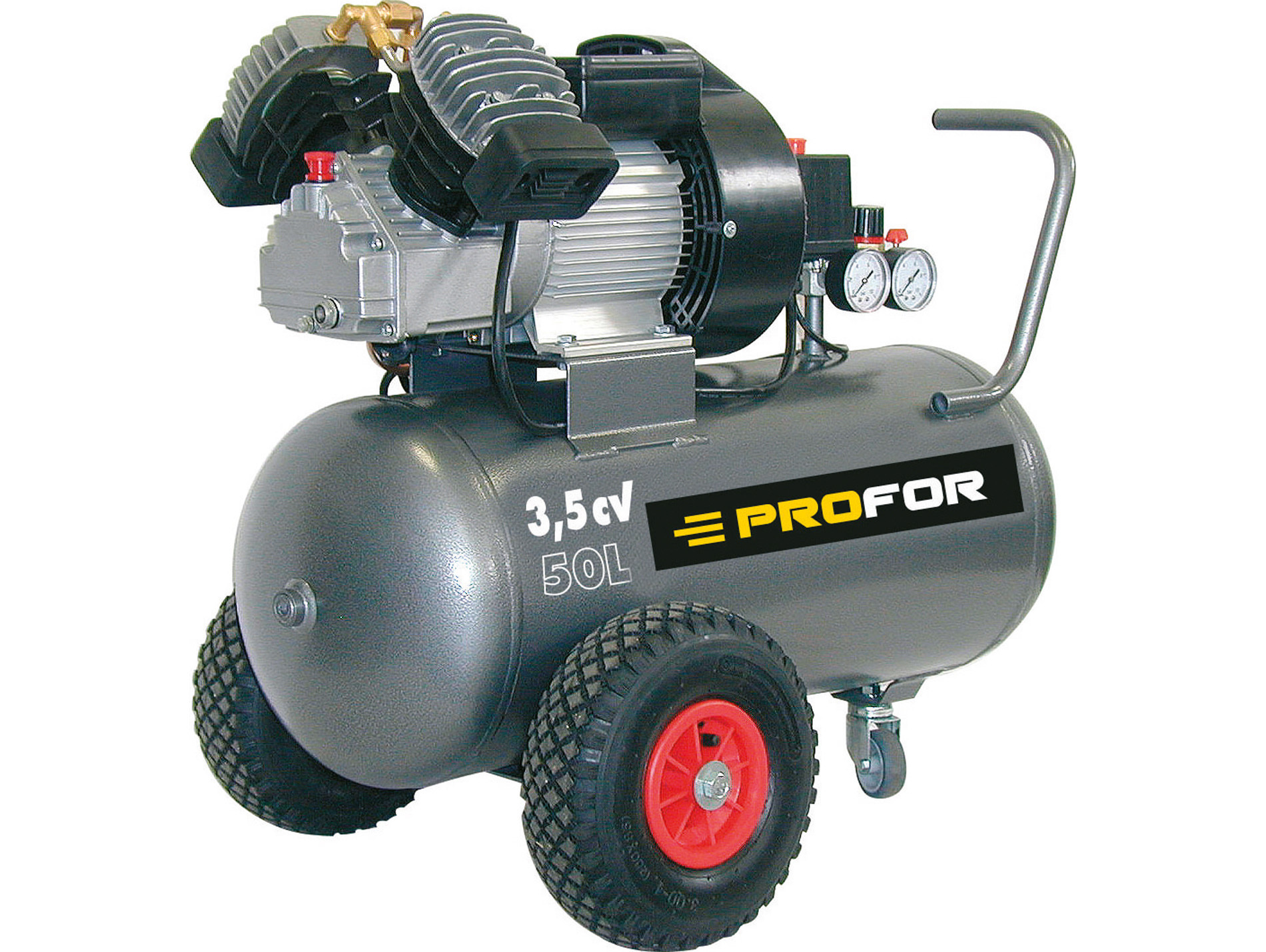 Compresseur coaxial bicylindre 50L 3,5cv PRODIF