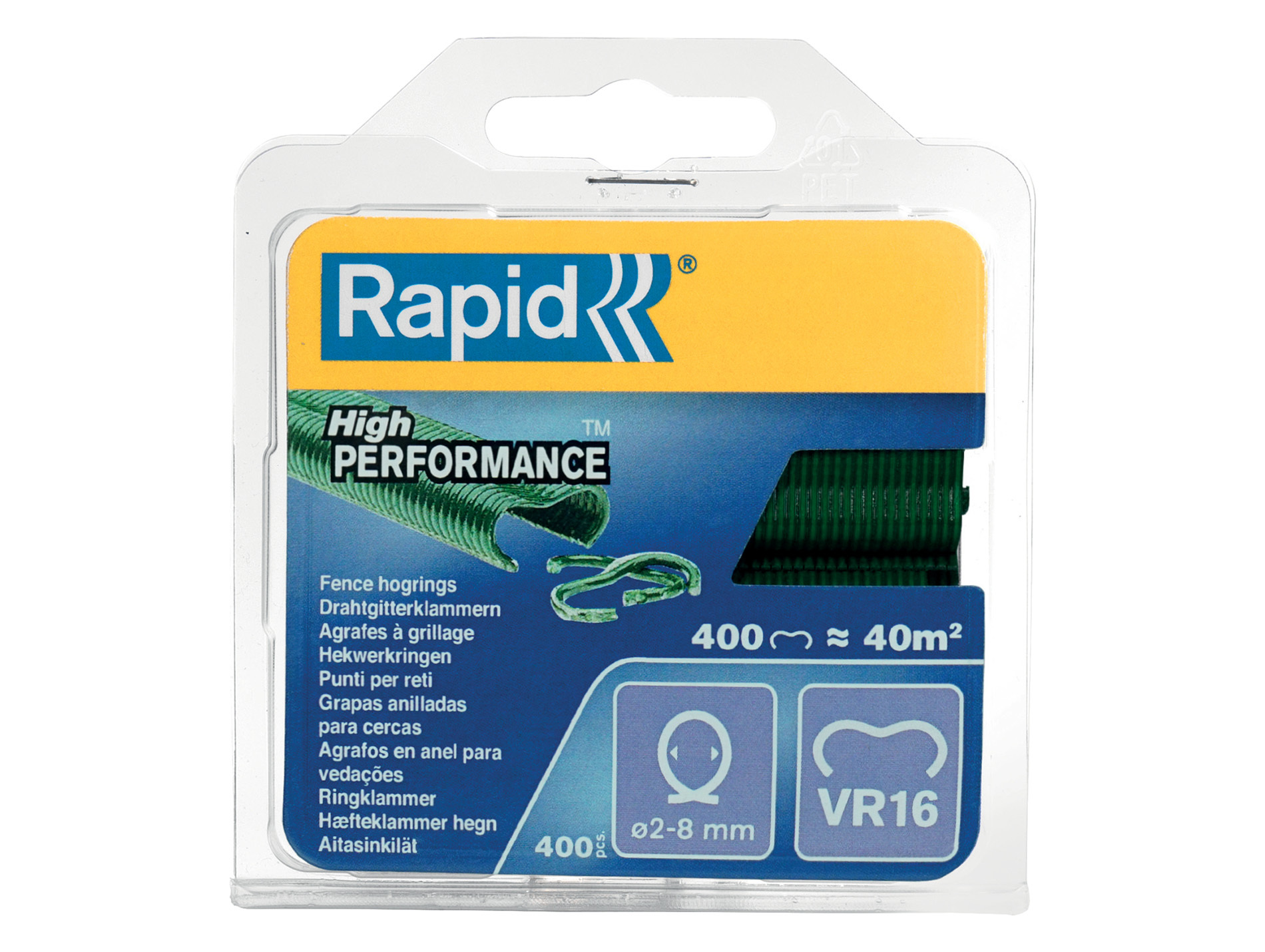 Agrafes grillage vert VR16 - Boîte de 400