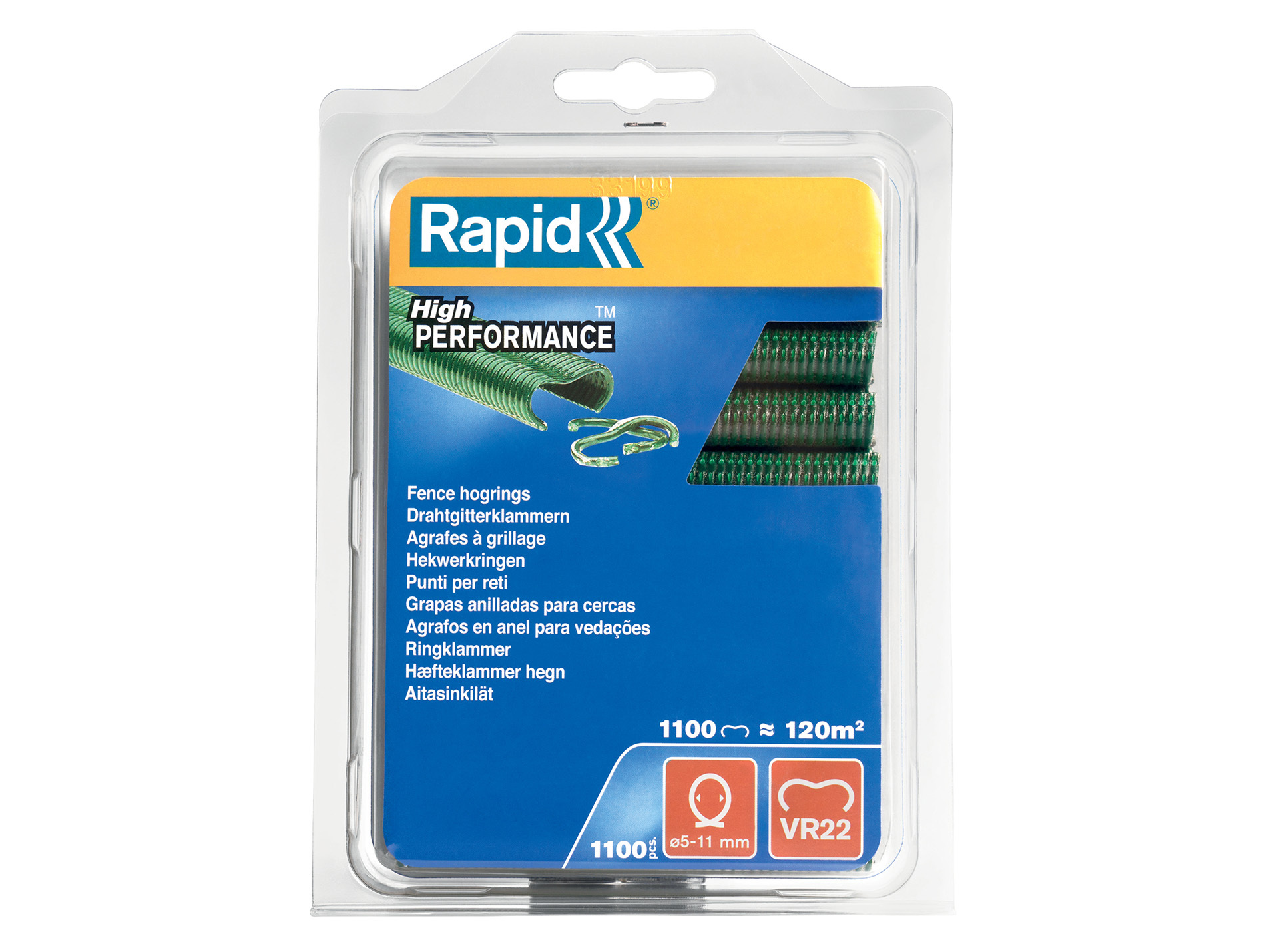 Agrafes grillage vert VR22 - Boîte de 1100
