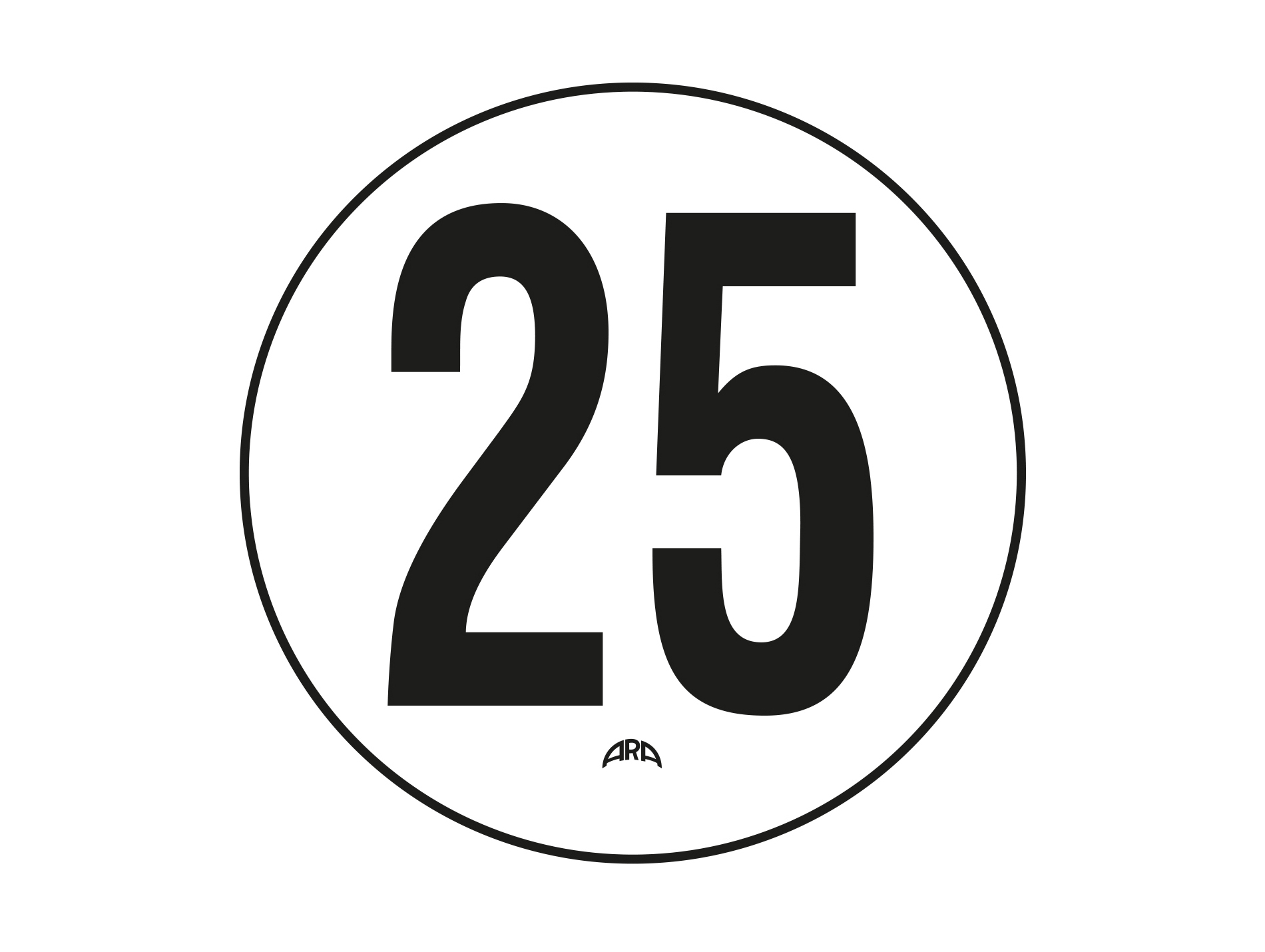 Disque limitation de vitesse 25 km/h PVC rigide SARR