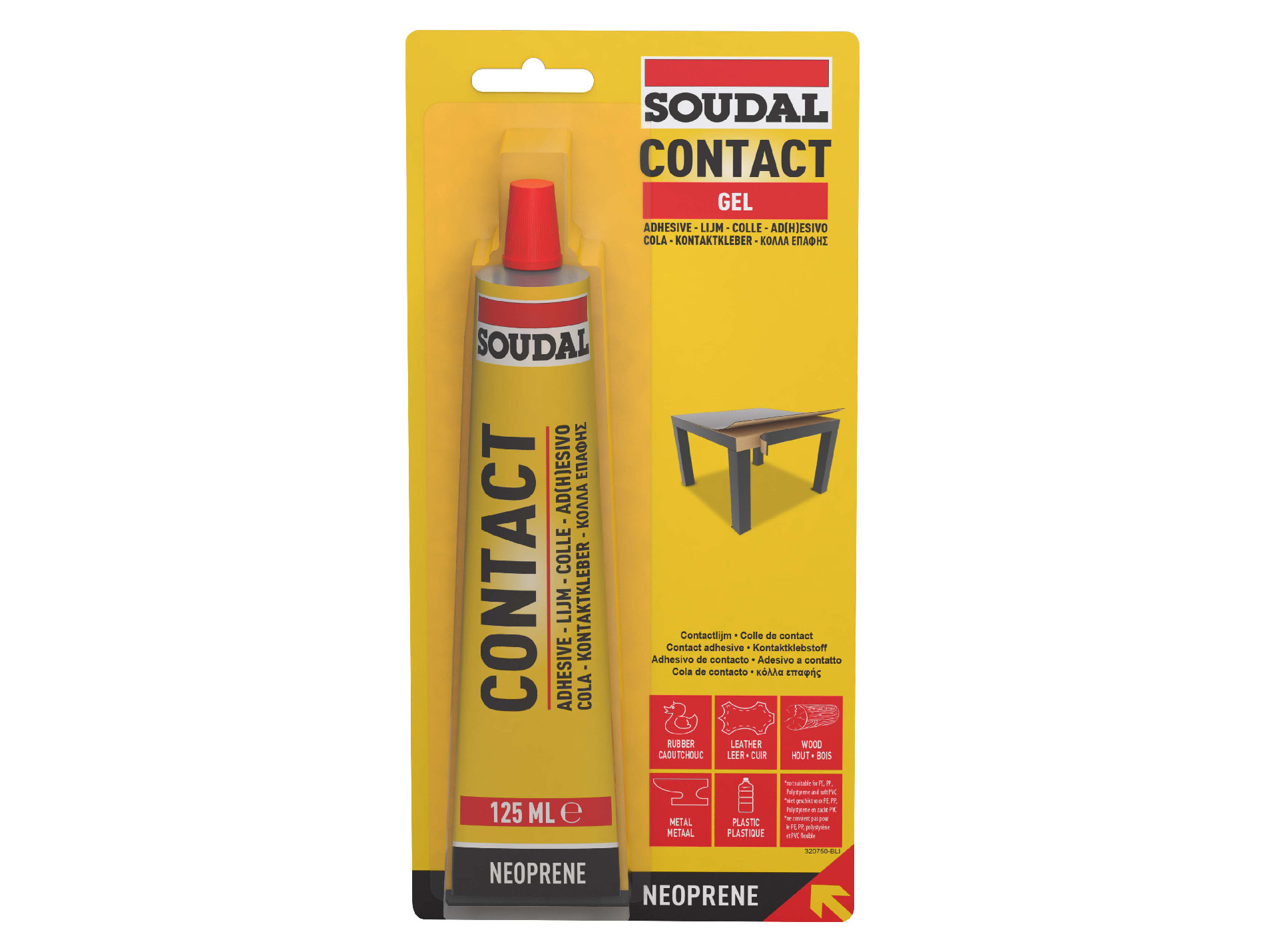 Colle néoprène en gel SOUDAL 125ml