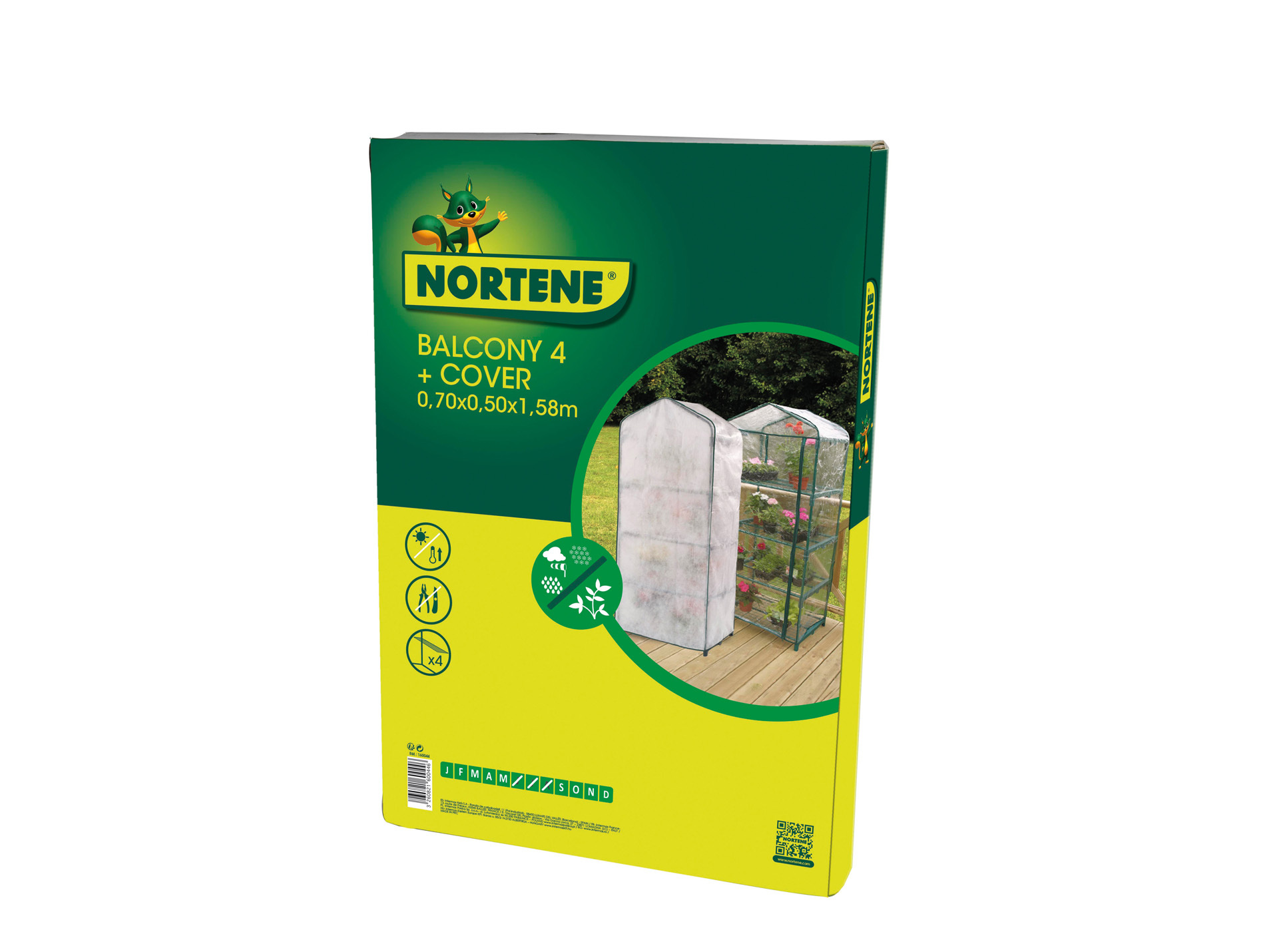 Serre de balcon NORTENE 4 tablettes + habillage + cover