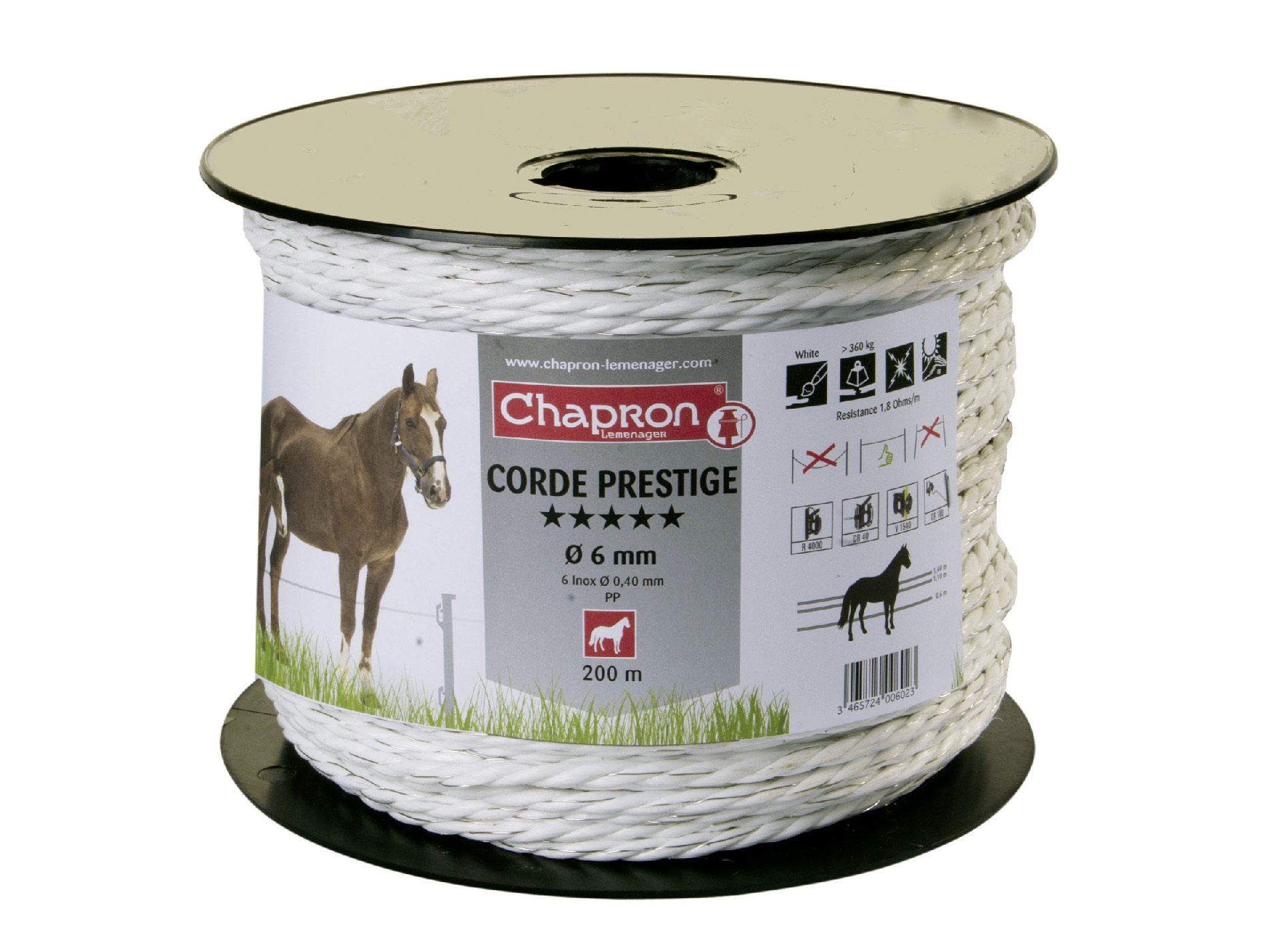 Cordelette Prestige blanche CHAPRON Ø6mm L.200m