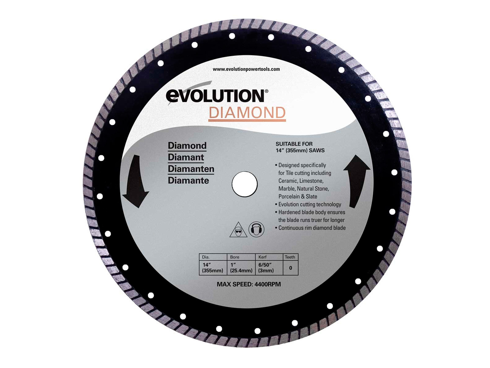 Lame diamant tronçonneuse RAGE2 Ø355mm